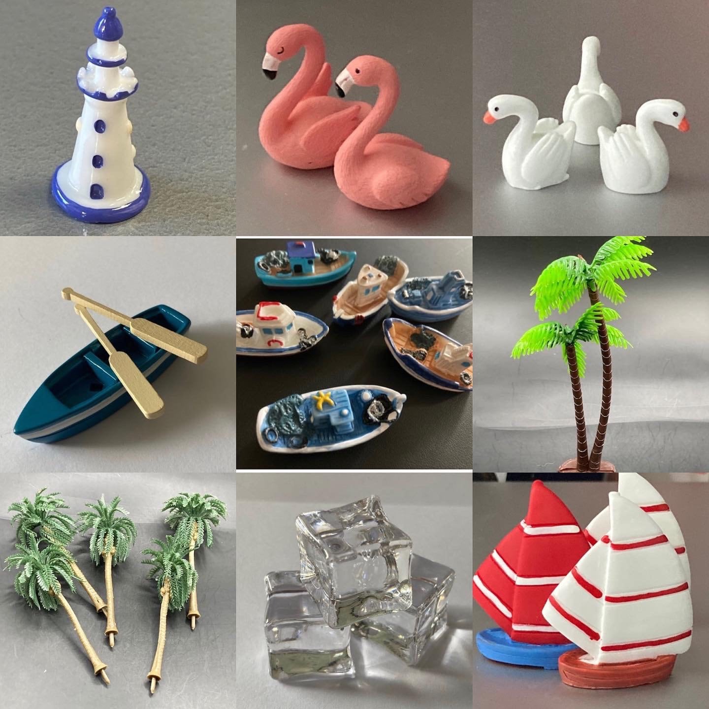 10 x 1.5cm miniature plastic fish pond seaside cake toppers cake decoration