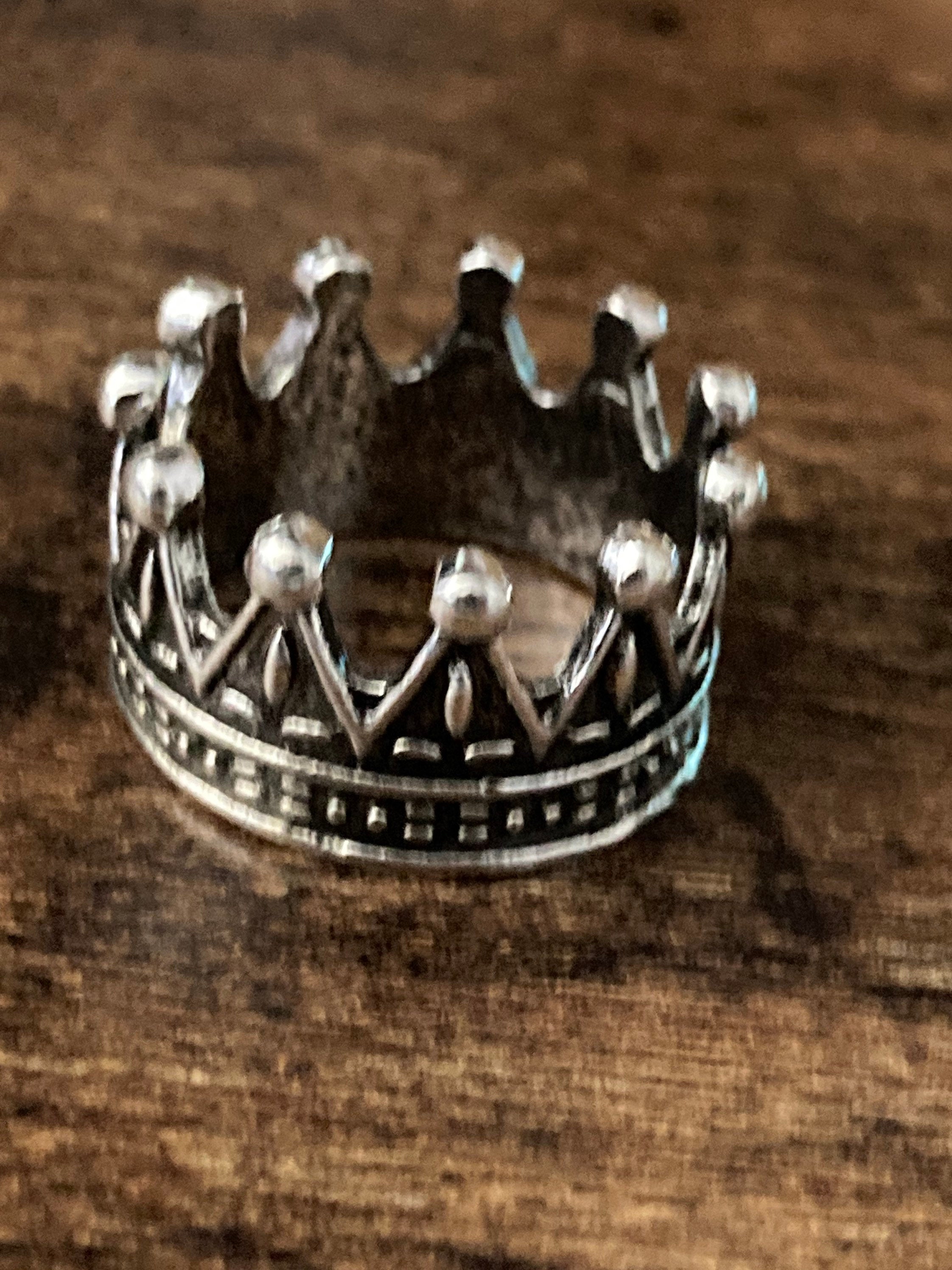 Silver miniature royal crown cake topper decoration craft 22mm x 12mm