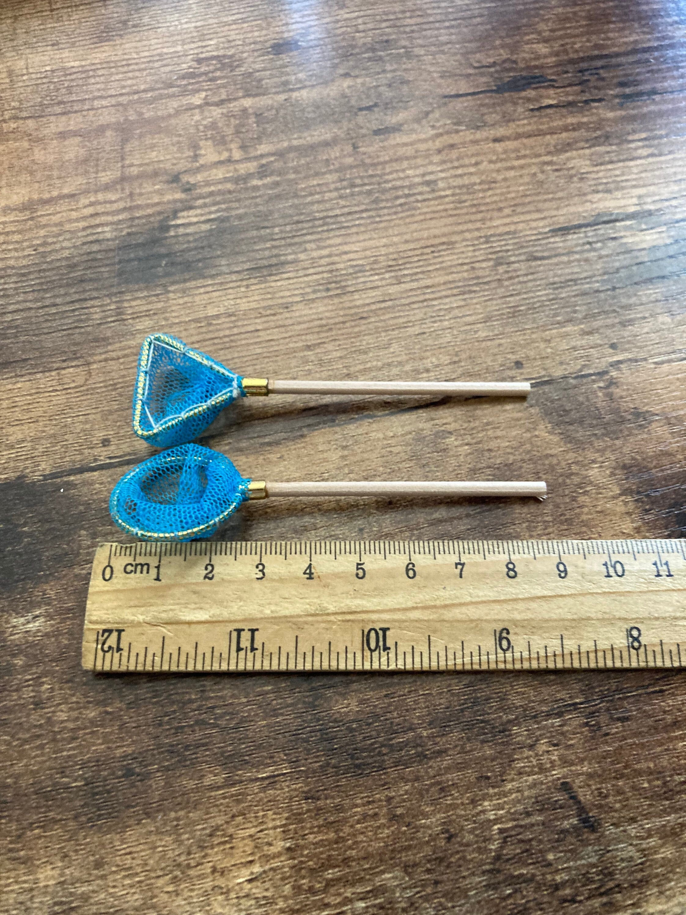 Pair of miniature fishing nets seaside cake topper decoration nautical