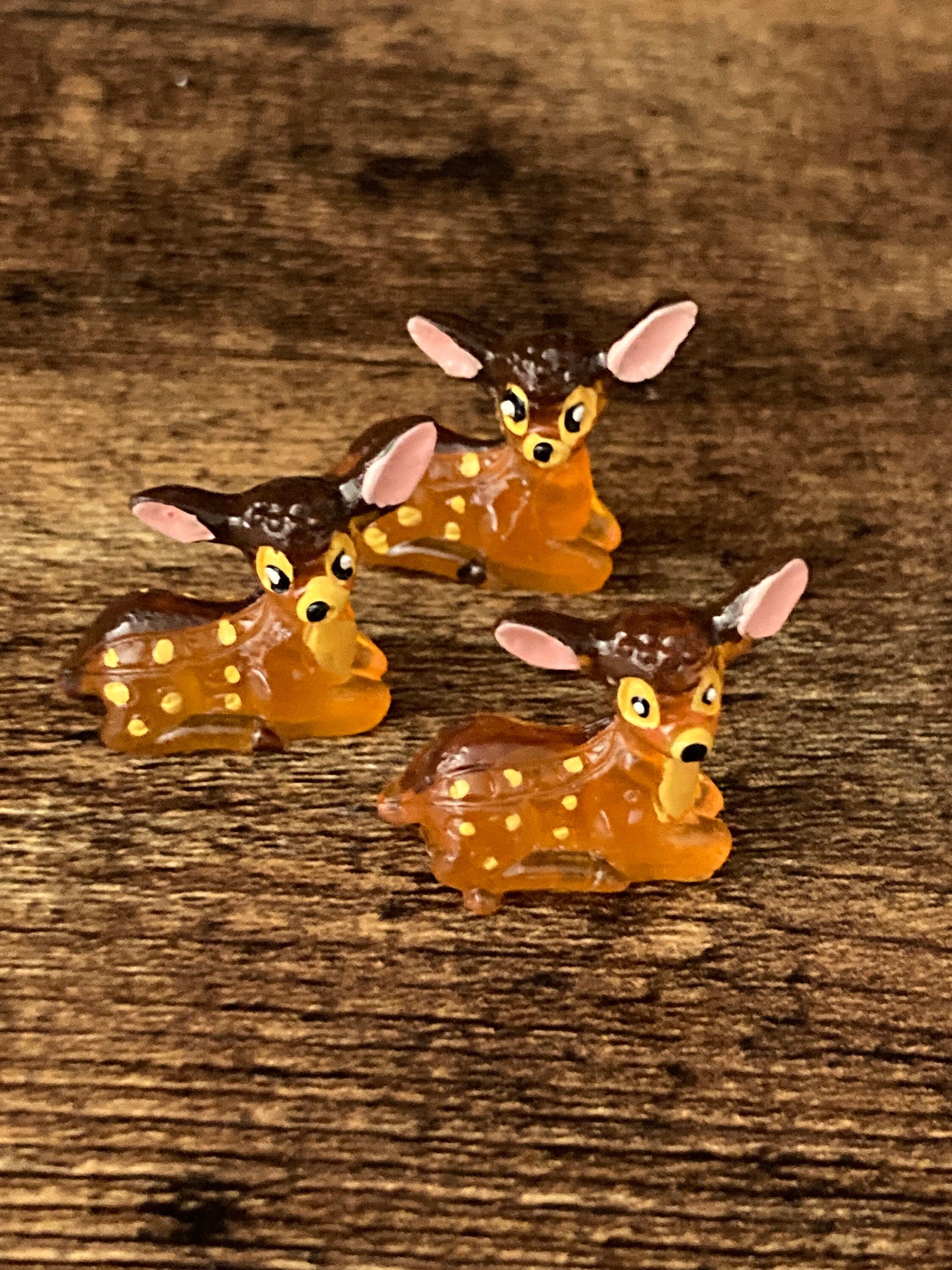 Miniature deer Cake Topper: Bambi Decorations - Set of 3