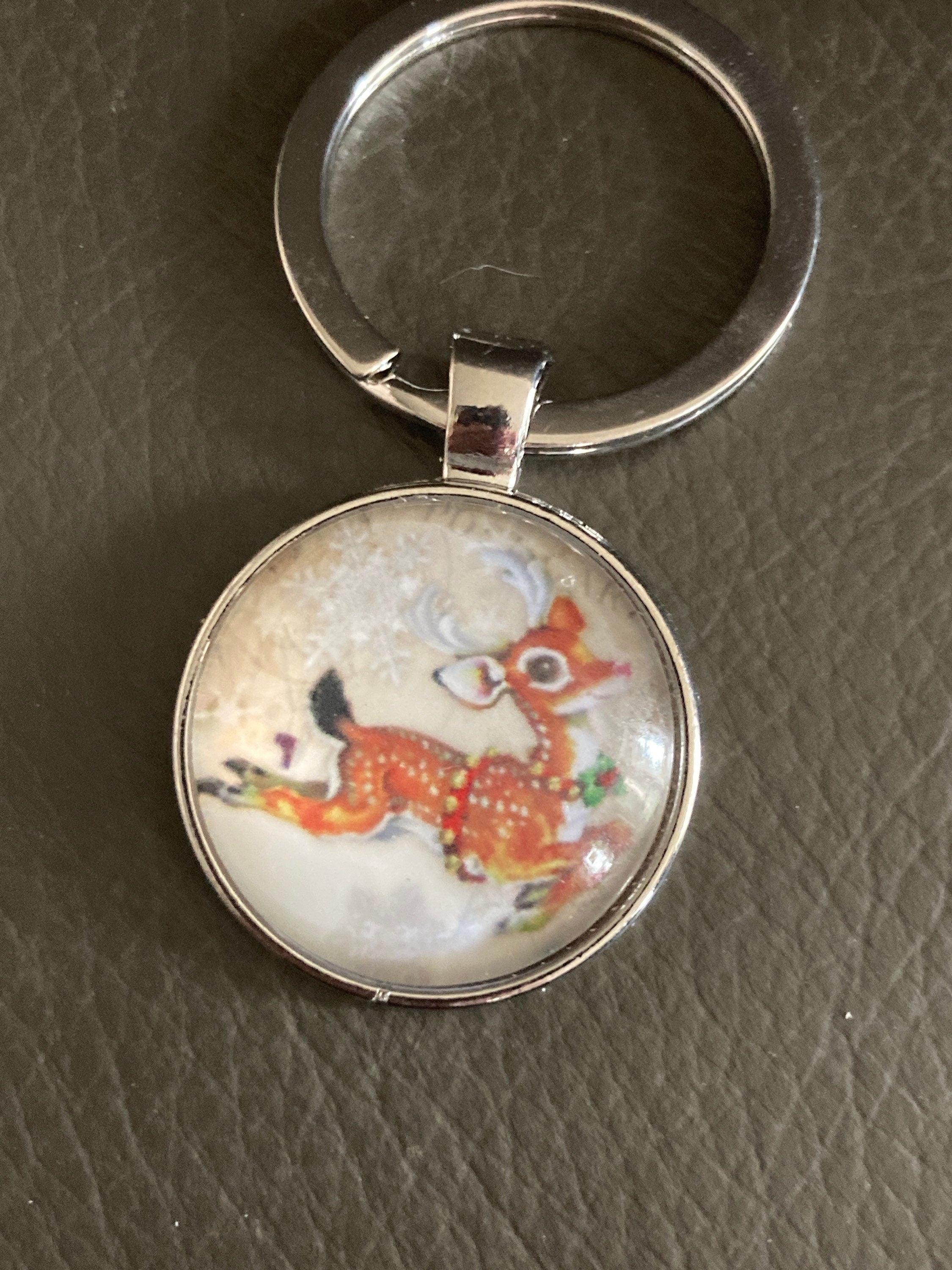 Christmas leaping reindeer keyring  stocking filler Xmas presents gift