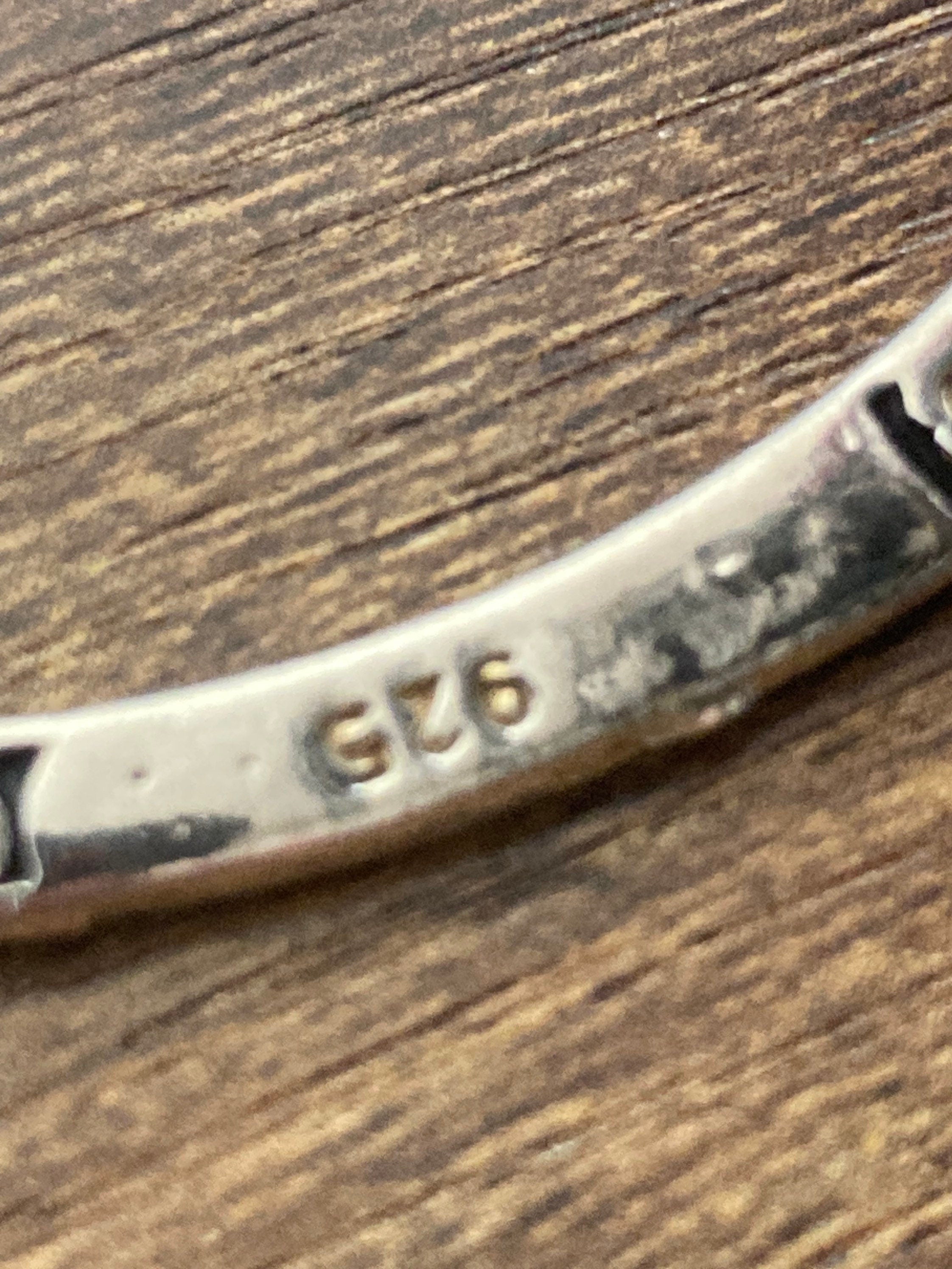 JVT Bali collection stamped 925 silver Triangular open work Cuff Bangle Bracelet