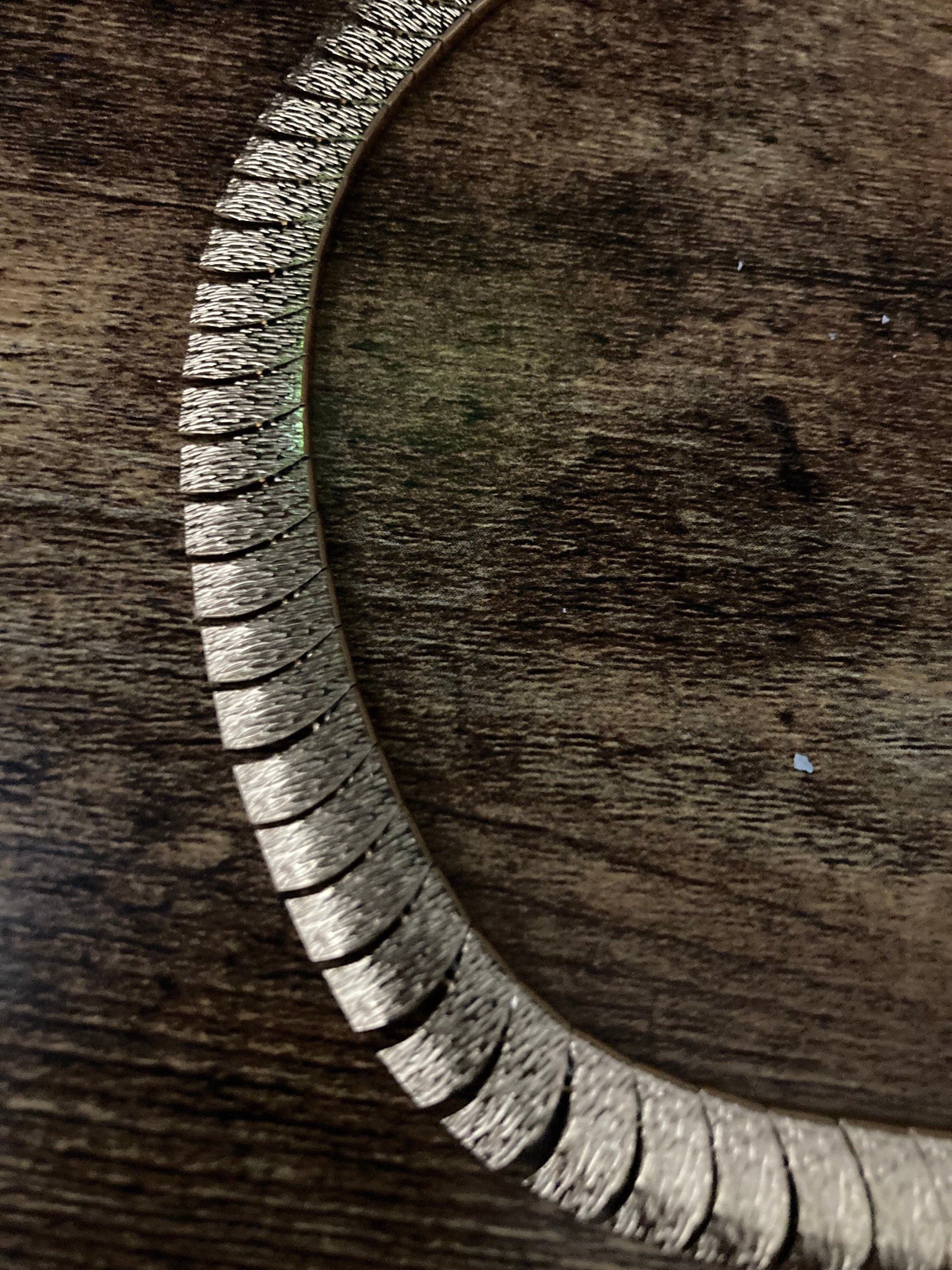 Vintage Retro Egyptian Revival Cleopatra Necklace Wide Link Runway Statement Choker  gold  tone necklace 1960s 1970s  adj to 44 cm