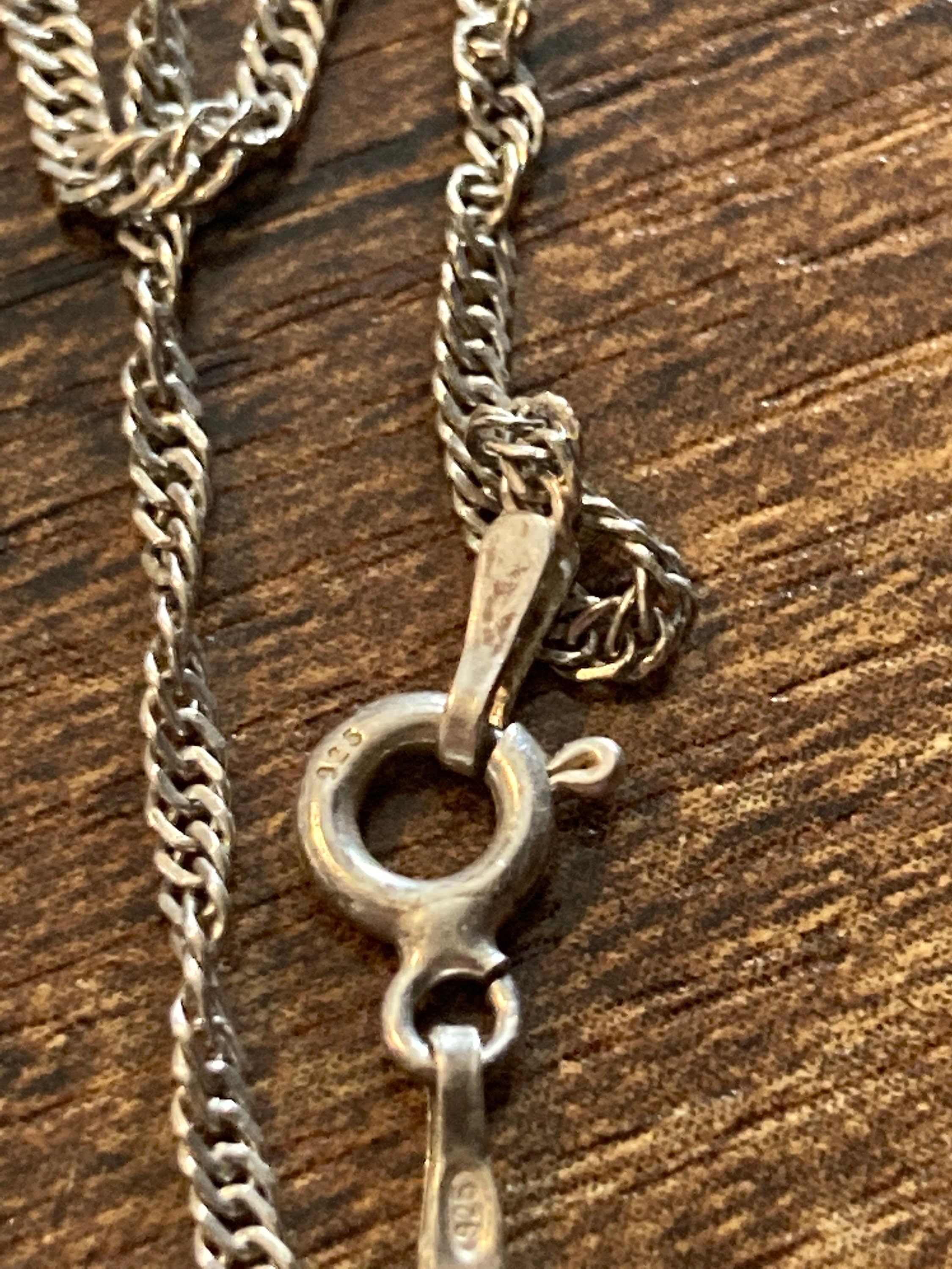 retro 925 Sterling silver DOLPHIN pendant necklace