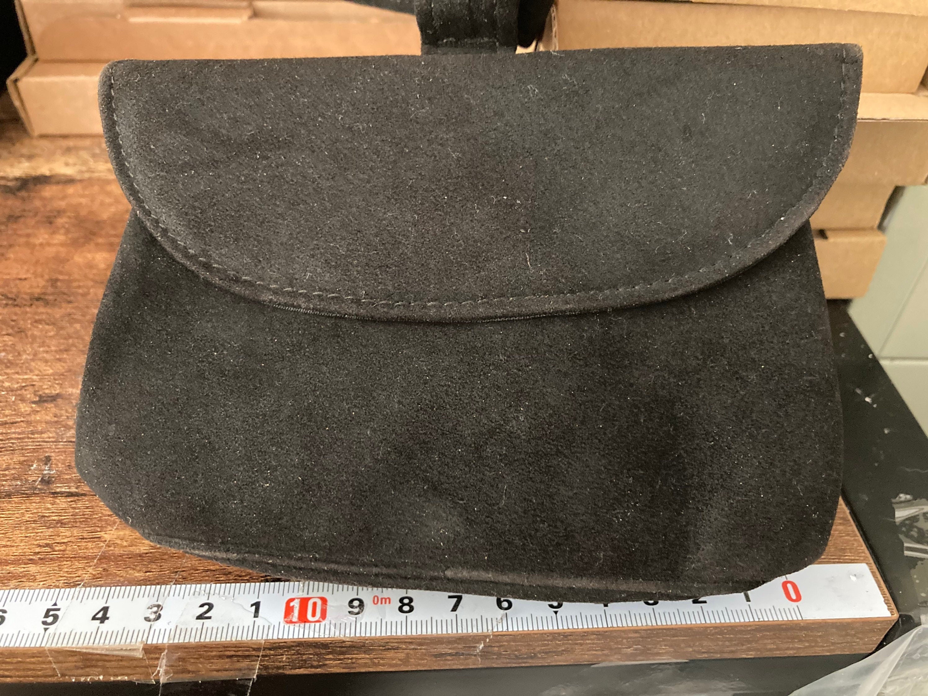 Vintage Black Small black suede Evening Purse 1960s