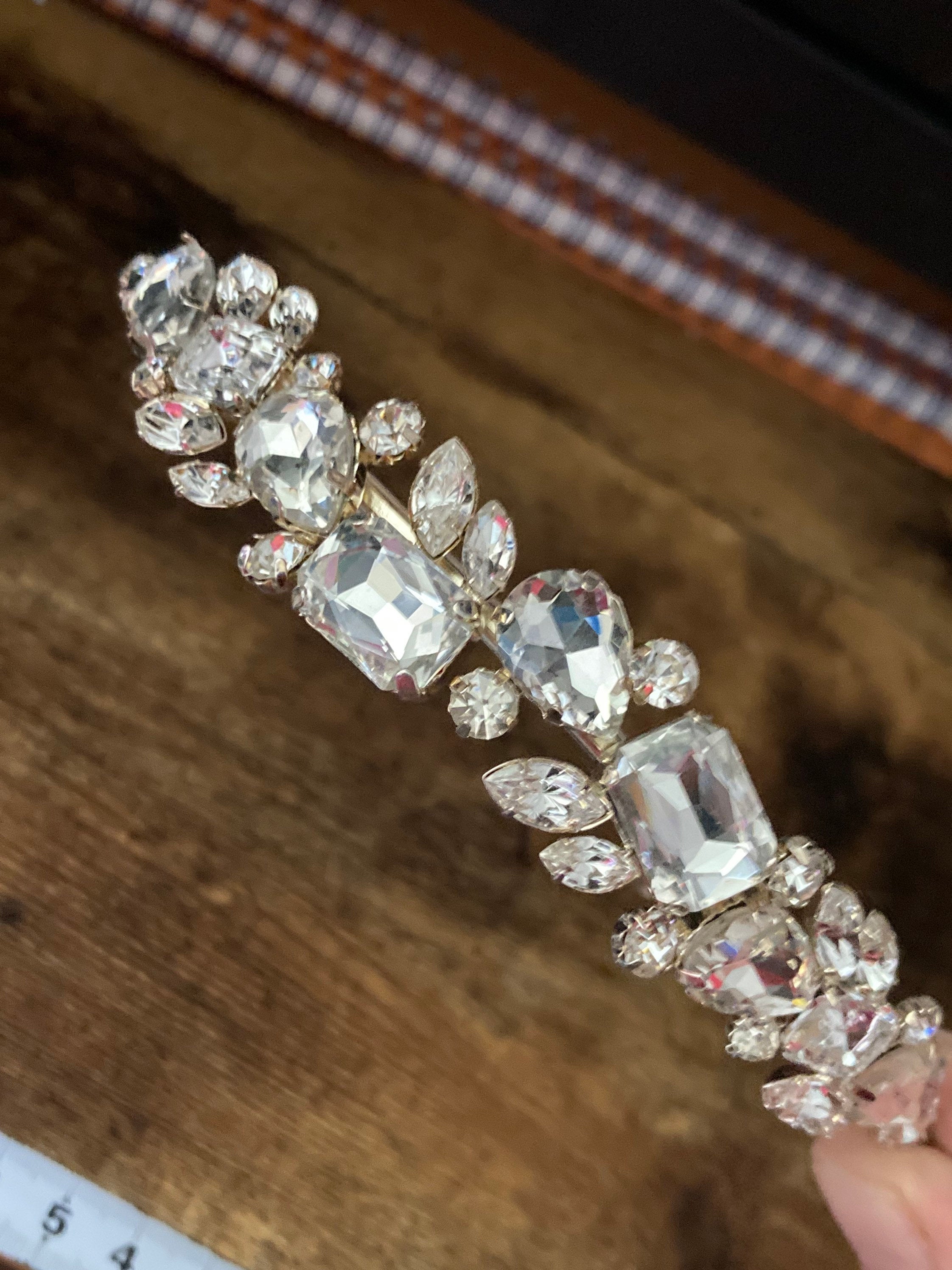 silver tone clear crystal rhinestone ladies girls tiara