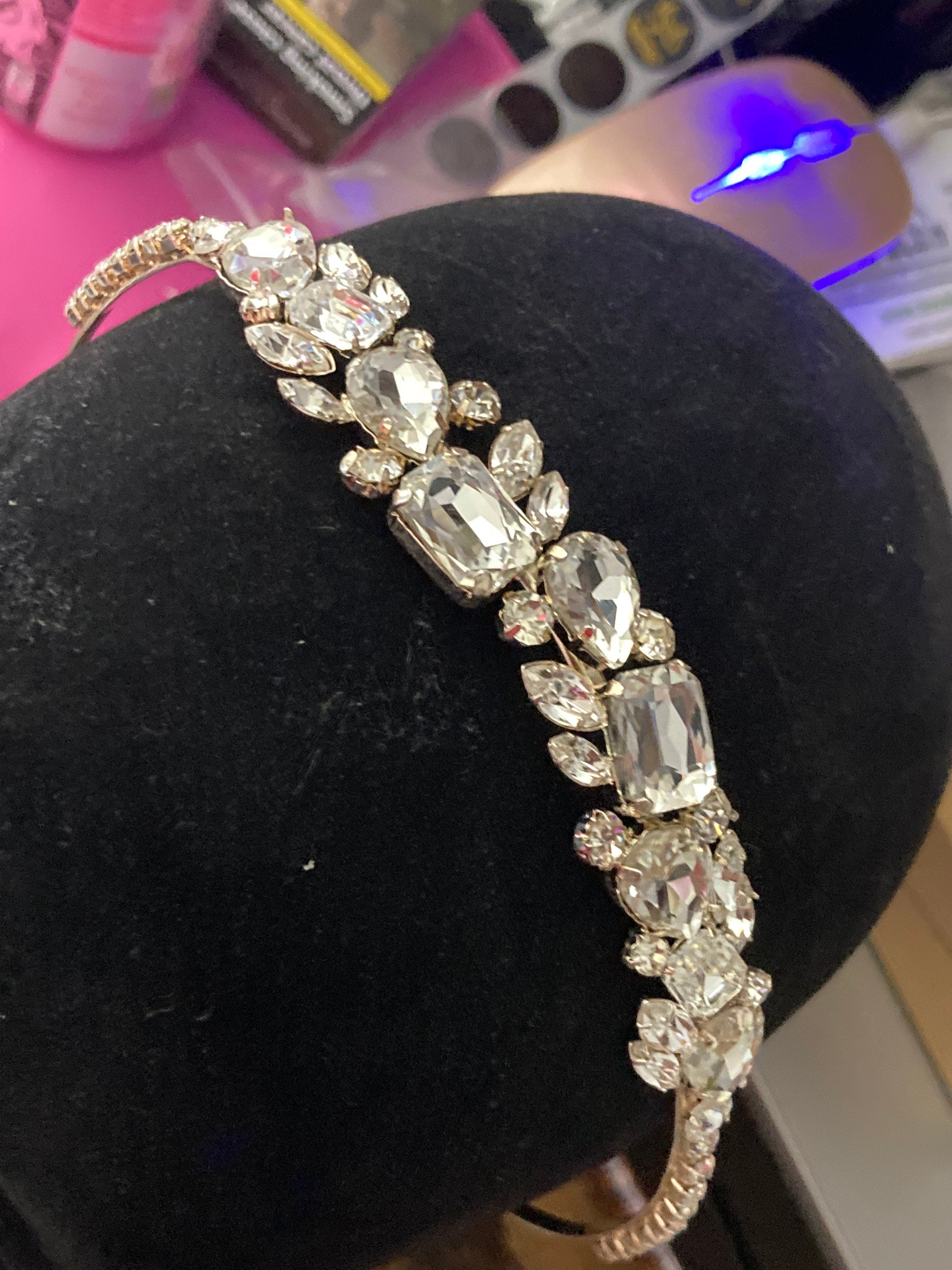 silver tone clear crystal rhinestone ladies girls tiara