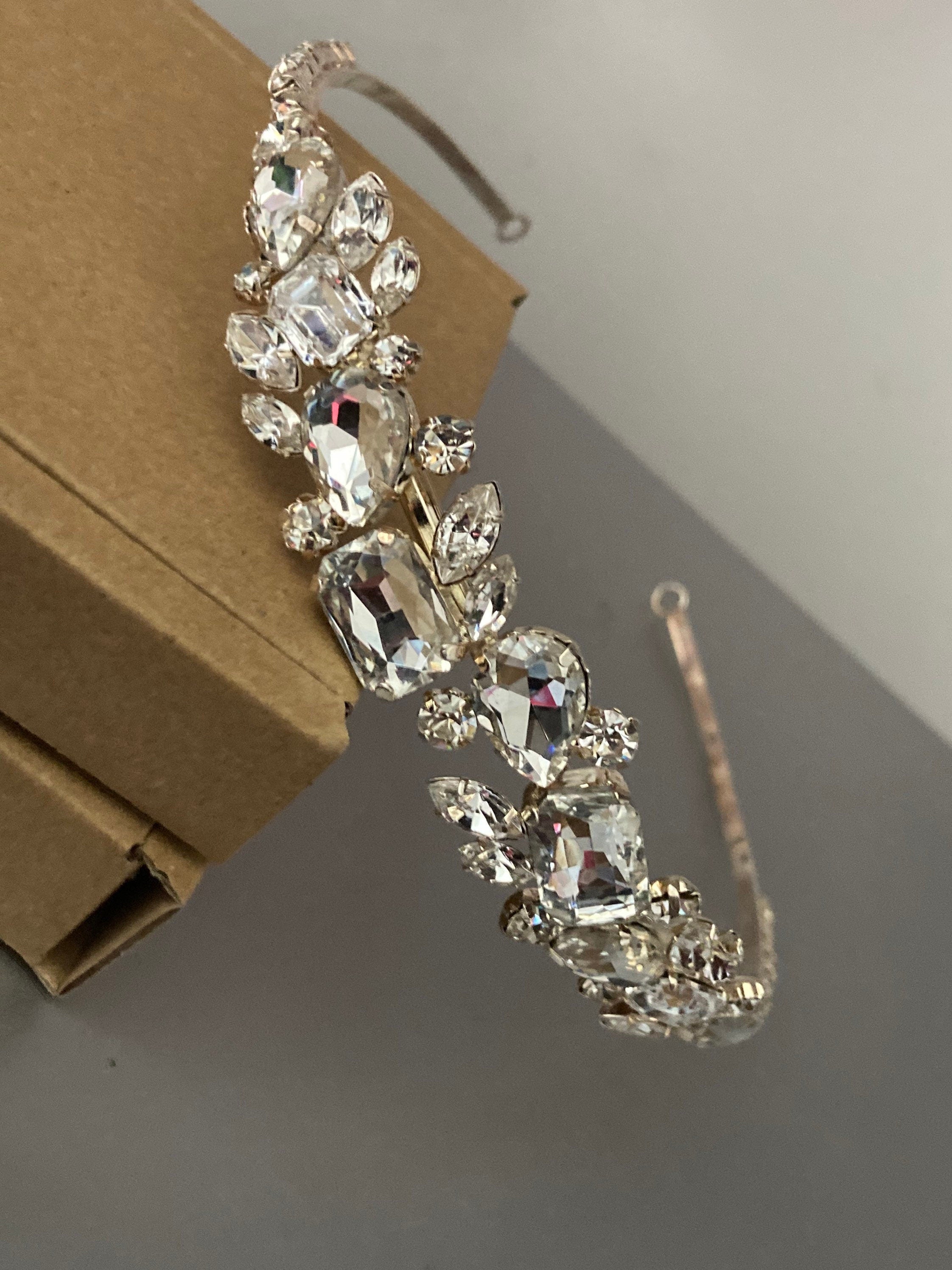 silver tone clear crystal rhinestone ladies girls tiara