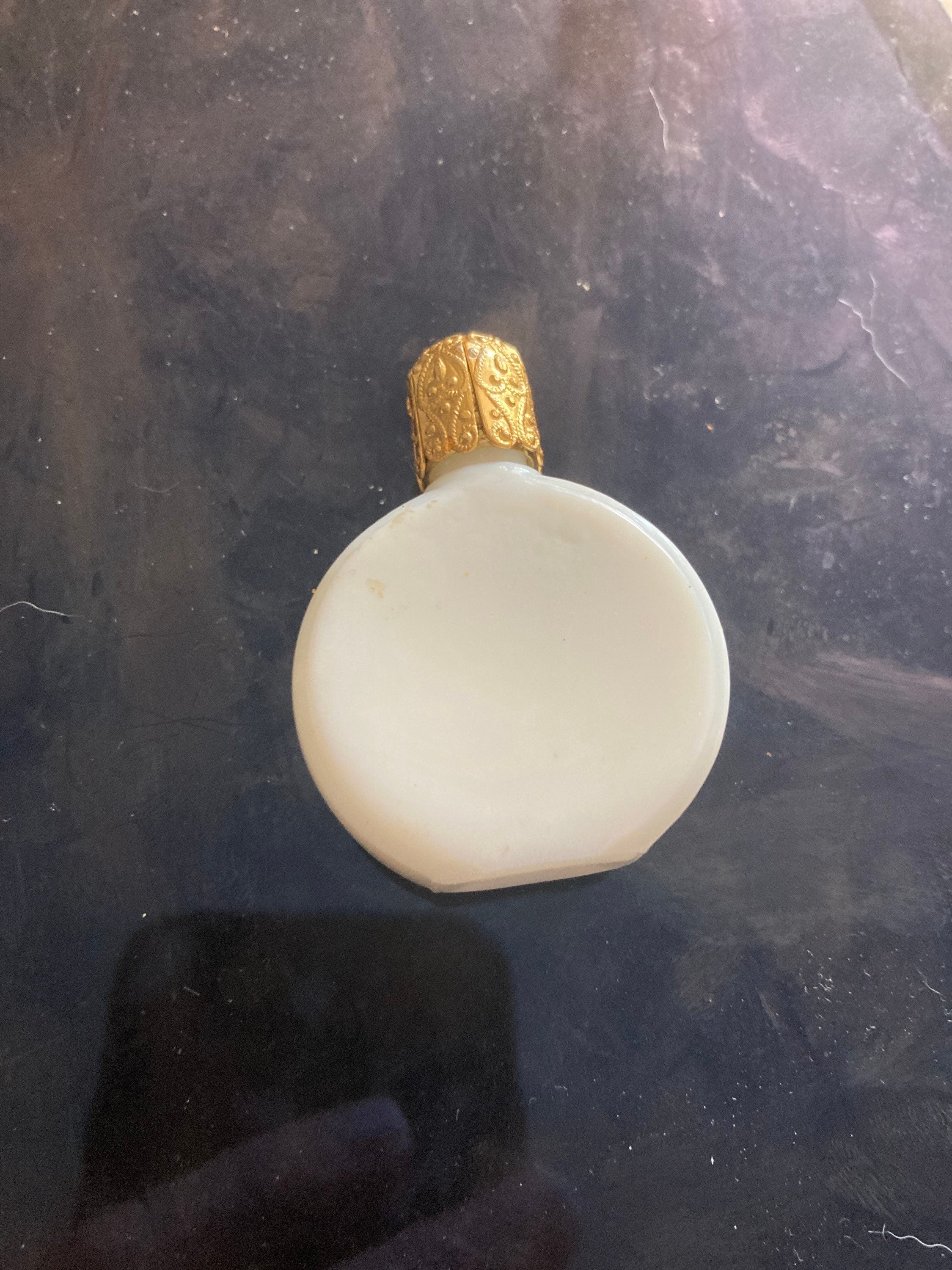 Vintage French white milk glass perfume bottle with scent dabber Limoges or Fragonard
