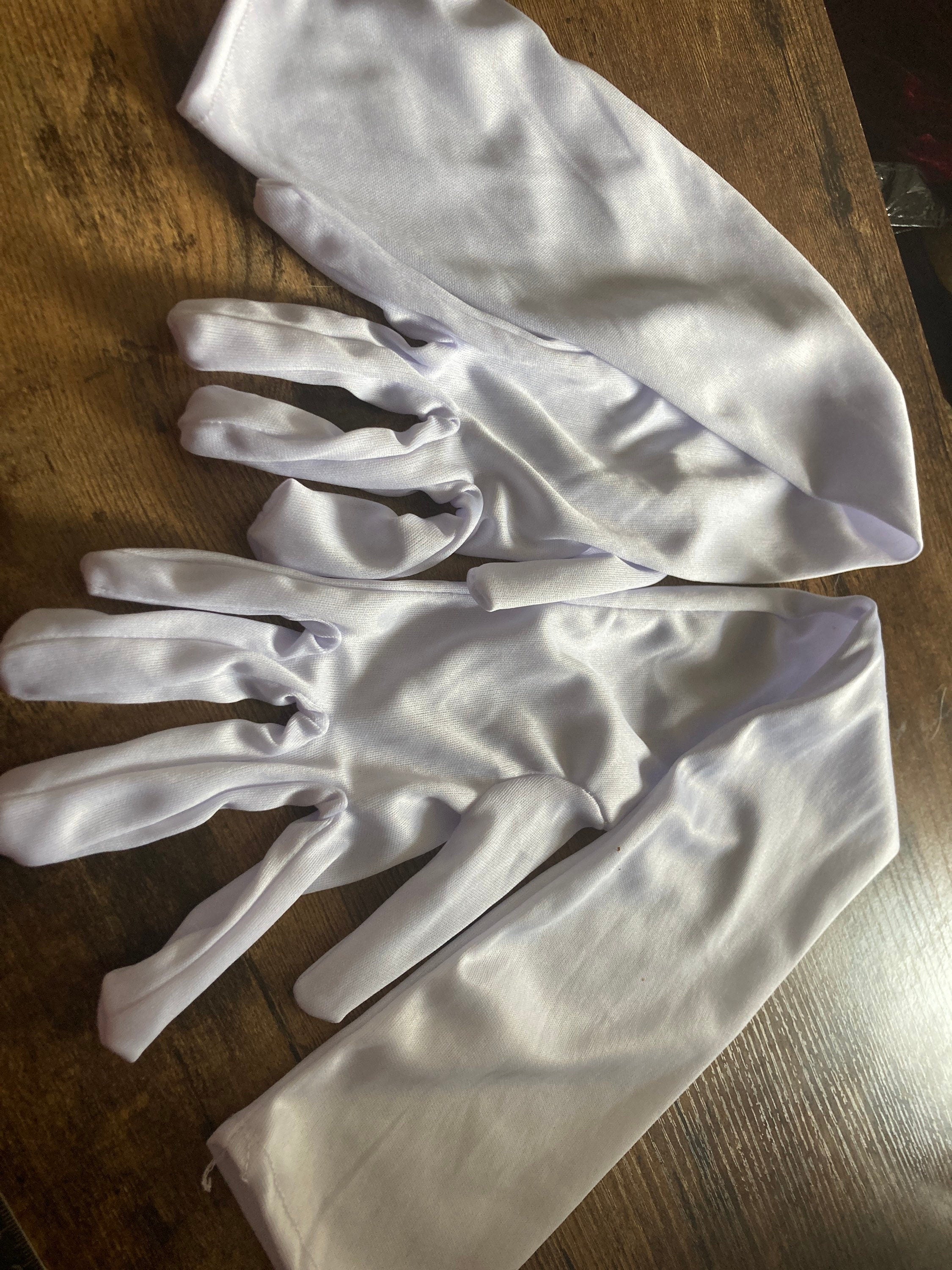 ONE SIZE 7 7.5 8 pale lilac purple nylon very long 54cm elbow length formal evening cocktail gloves