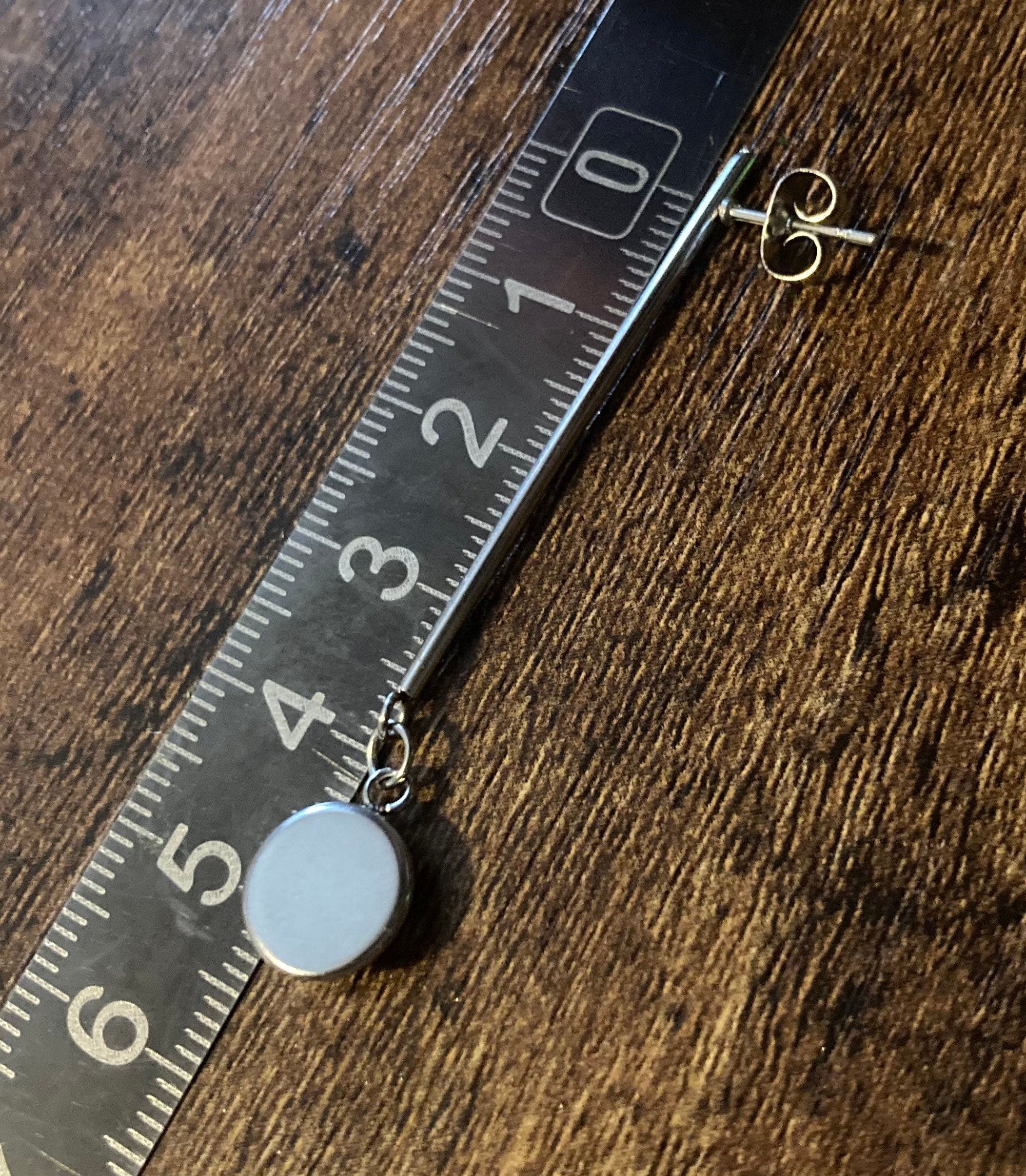 Blue Floral Drop Earrings: Stainless Steel, Amari Style