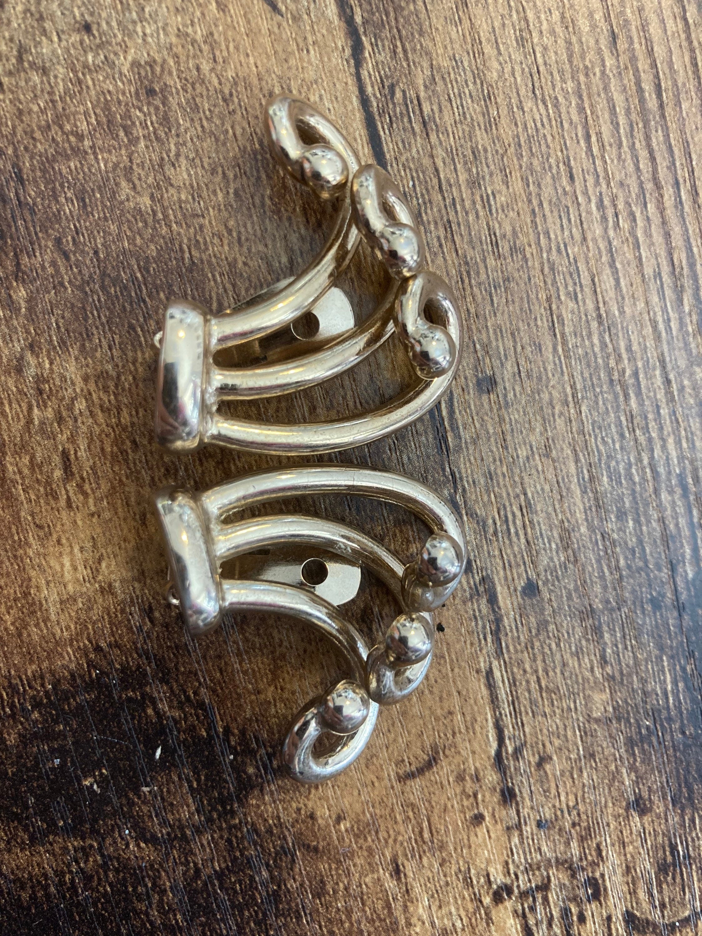 Signed BERGERE French pair of Mystery earrings dress shoe clips