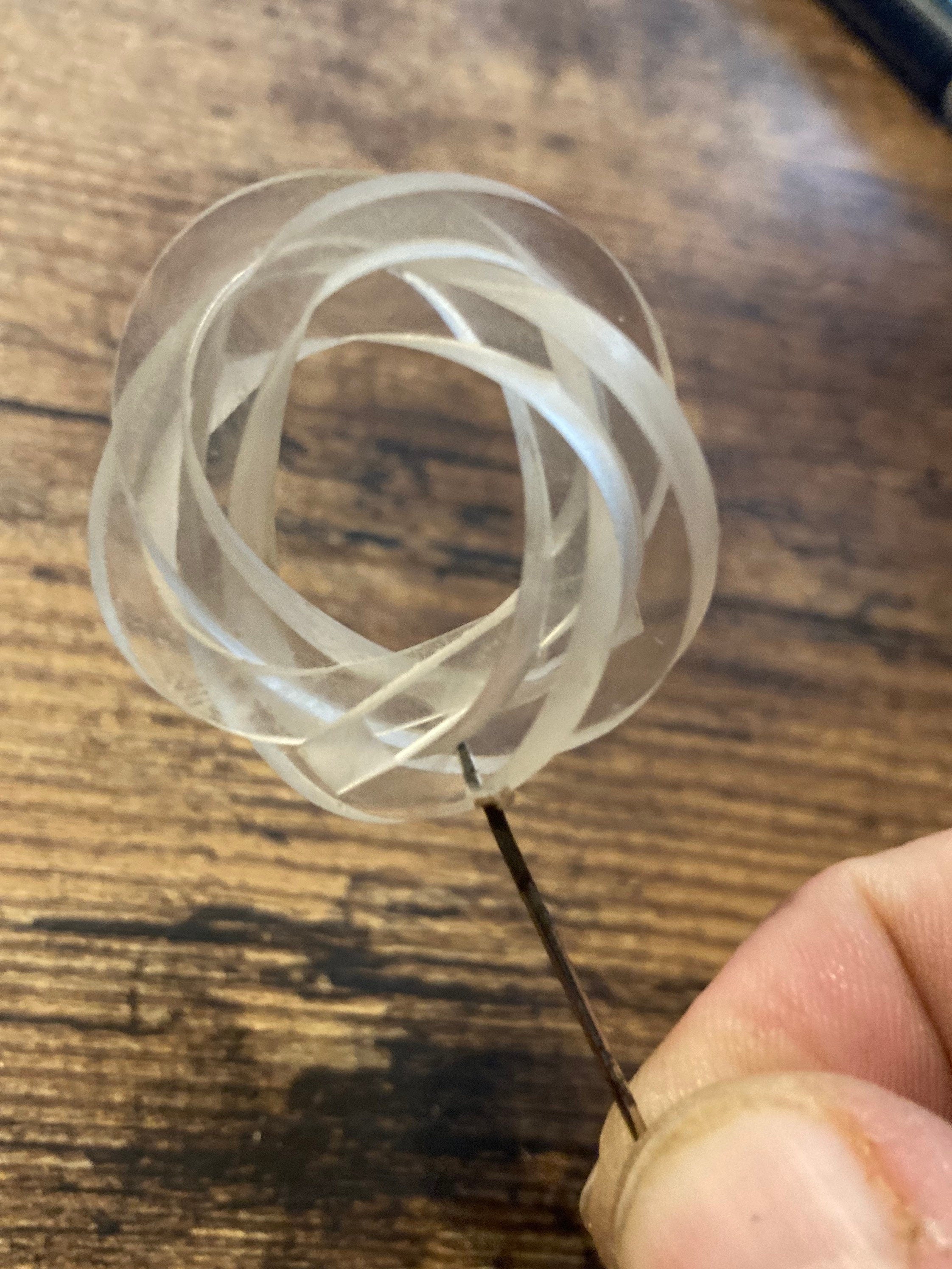 Antique pair of stunning clear Perspex early plastic hat pins 1920s