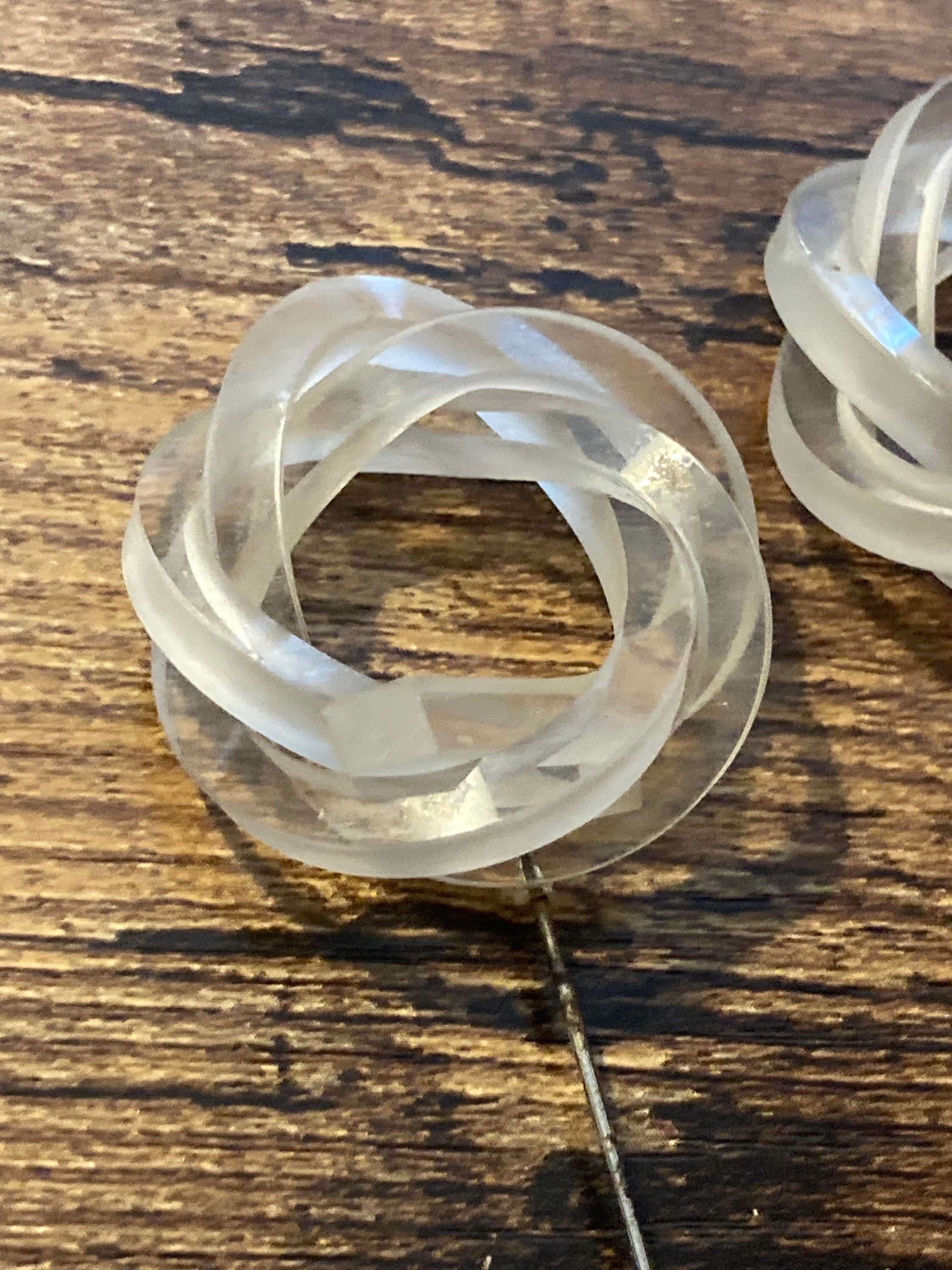 Antique pair of stunning clear Perspex early plastic hat pins 1920s