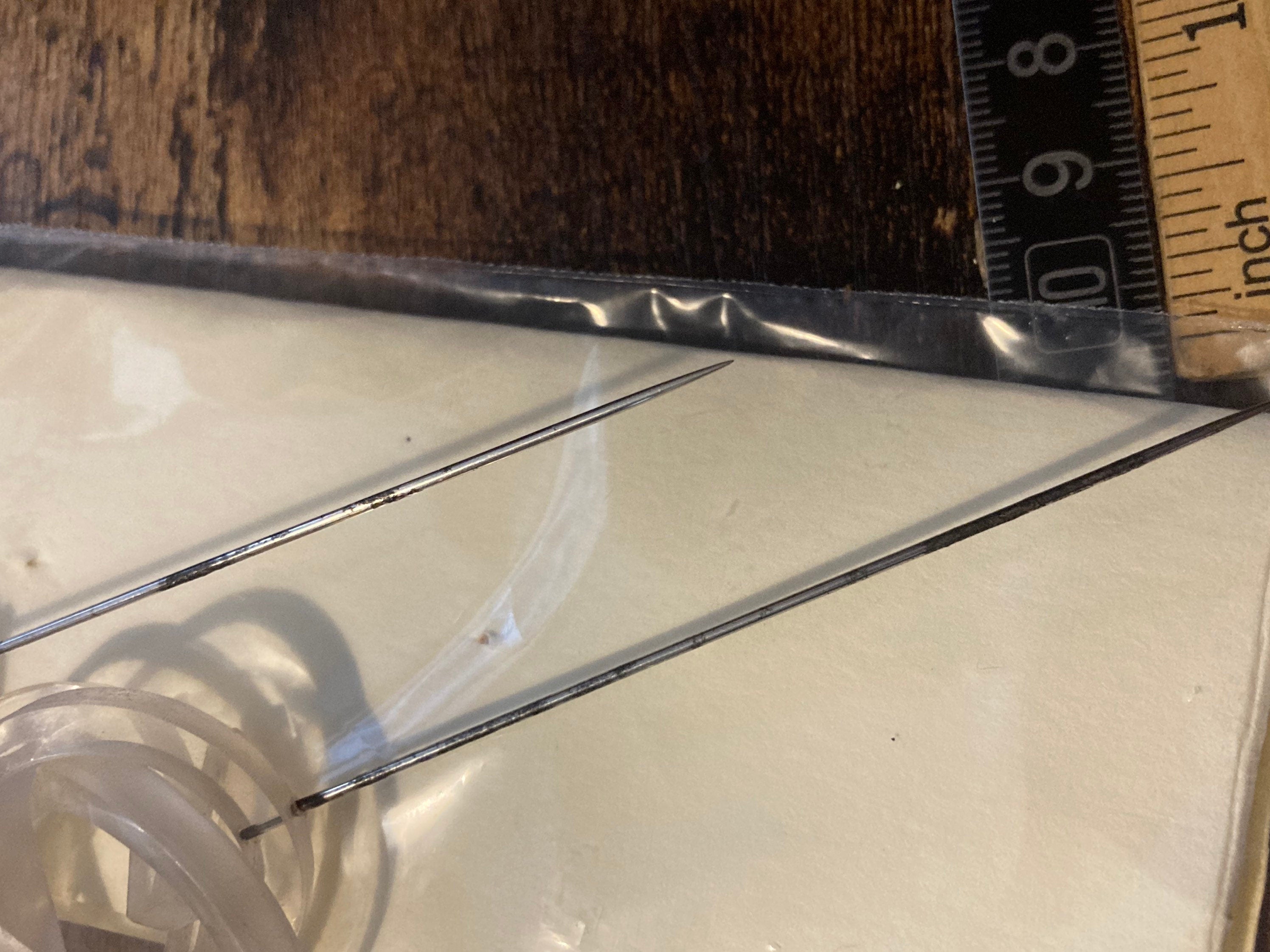 Antique pair of stunning clear Perspex early plastic hat pins 1920s