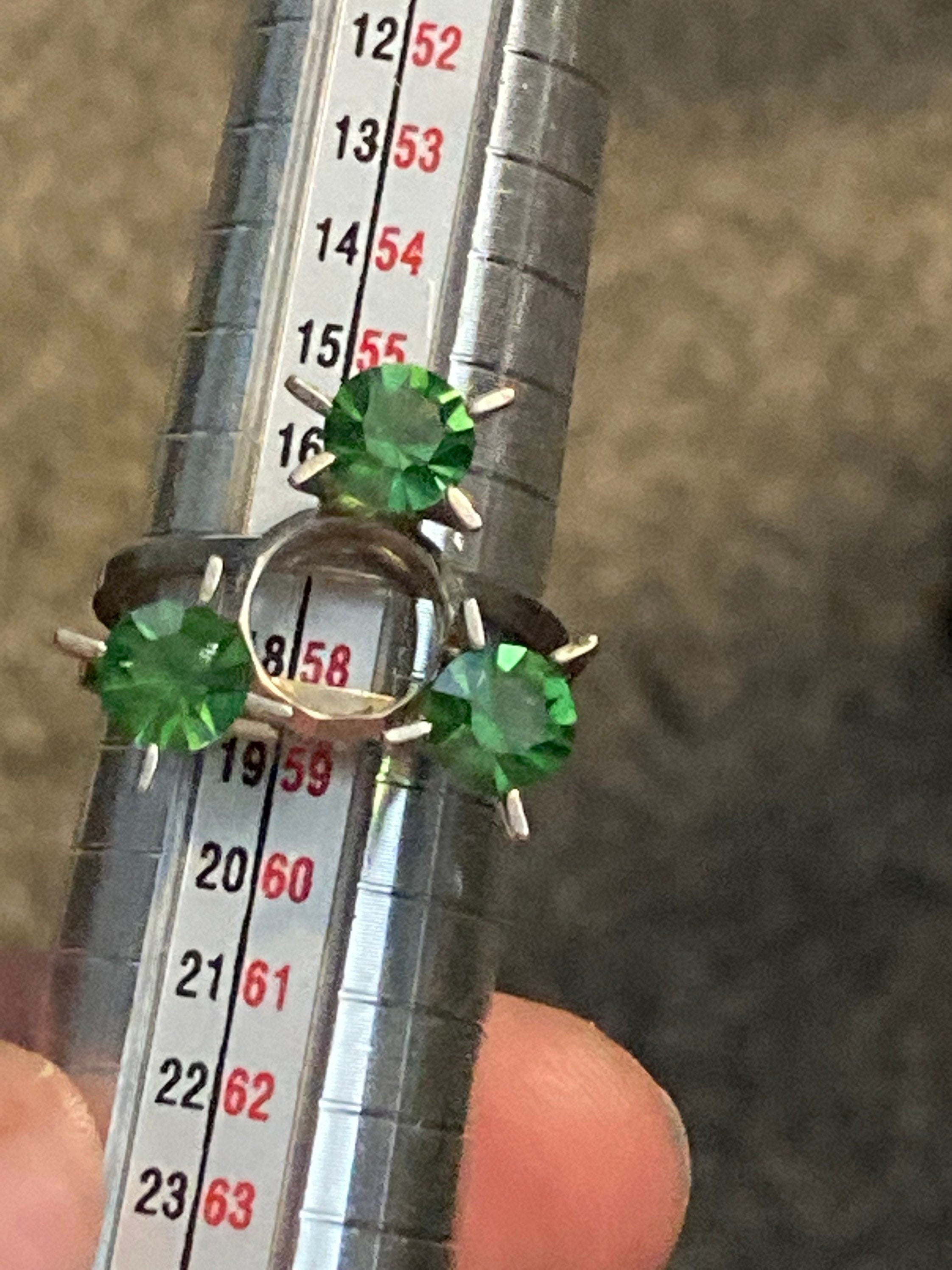 Emerald Green Paste Ring: Adjustable Silver Steel Brutalist Design