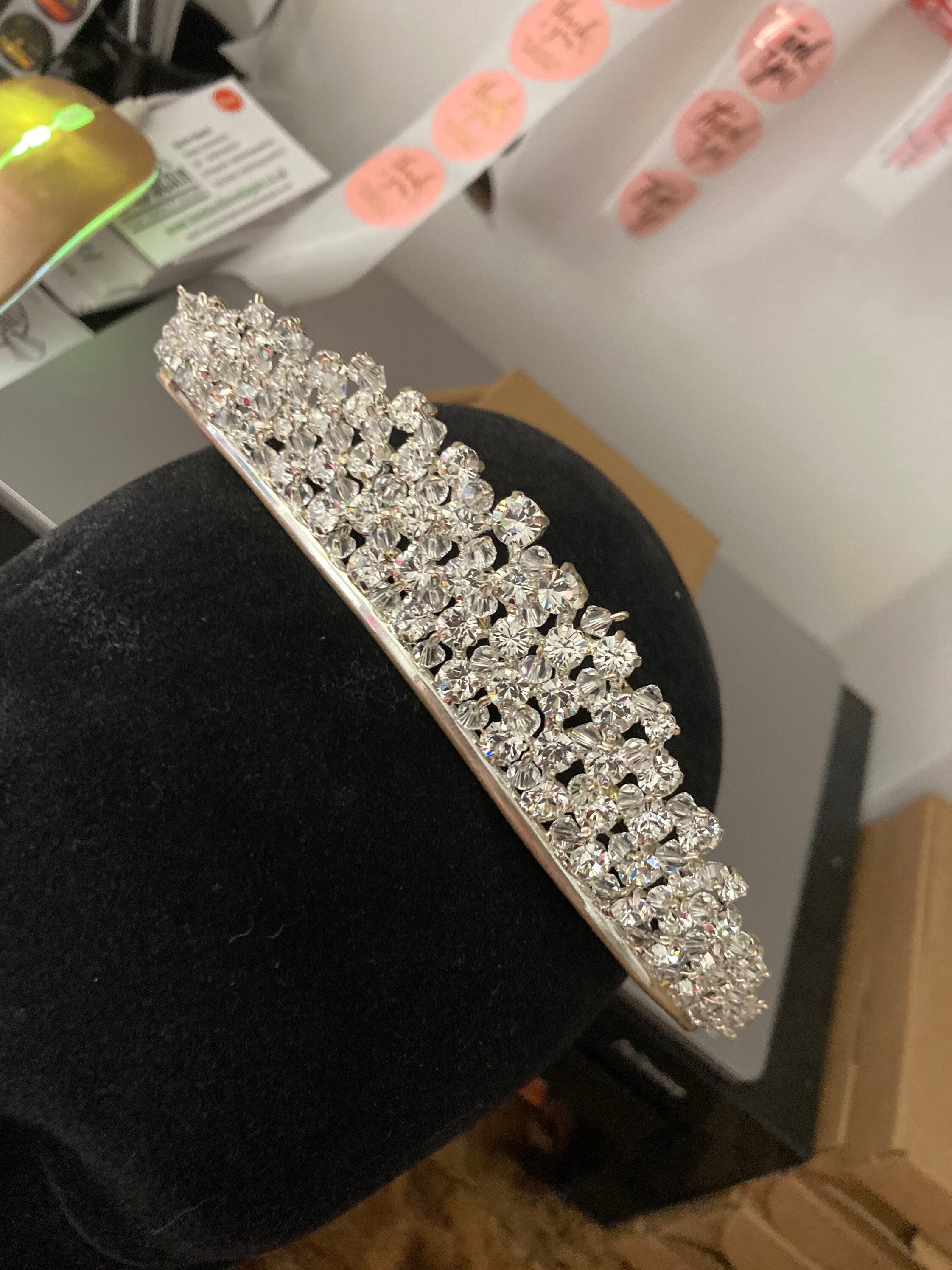 silver tone clear crystal rhinestone ladies girls tiara