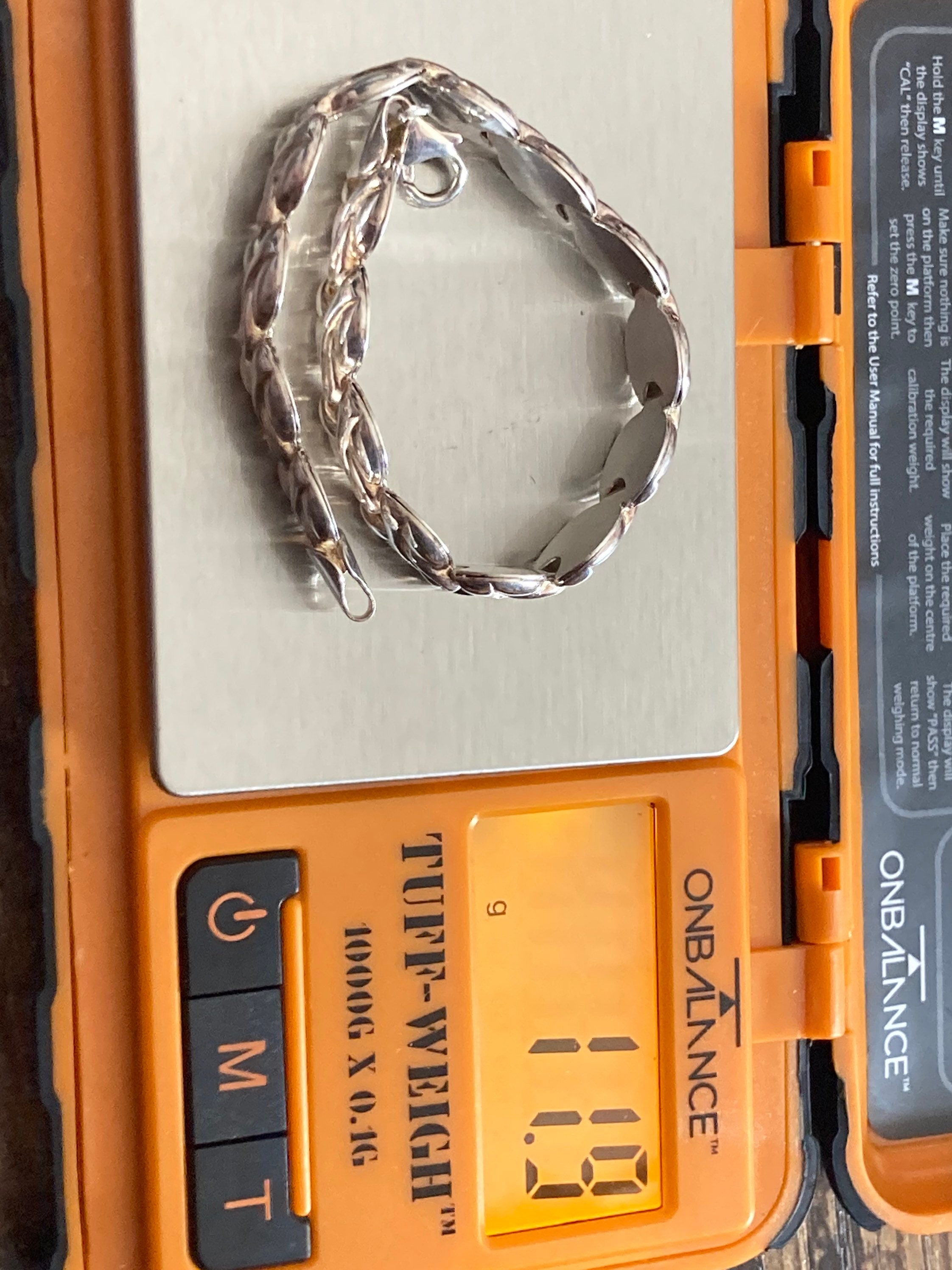 Fixed Panel link bracelet 925 puffed sterling silver modernist