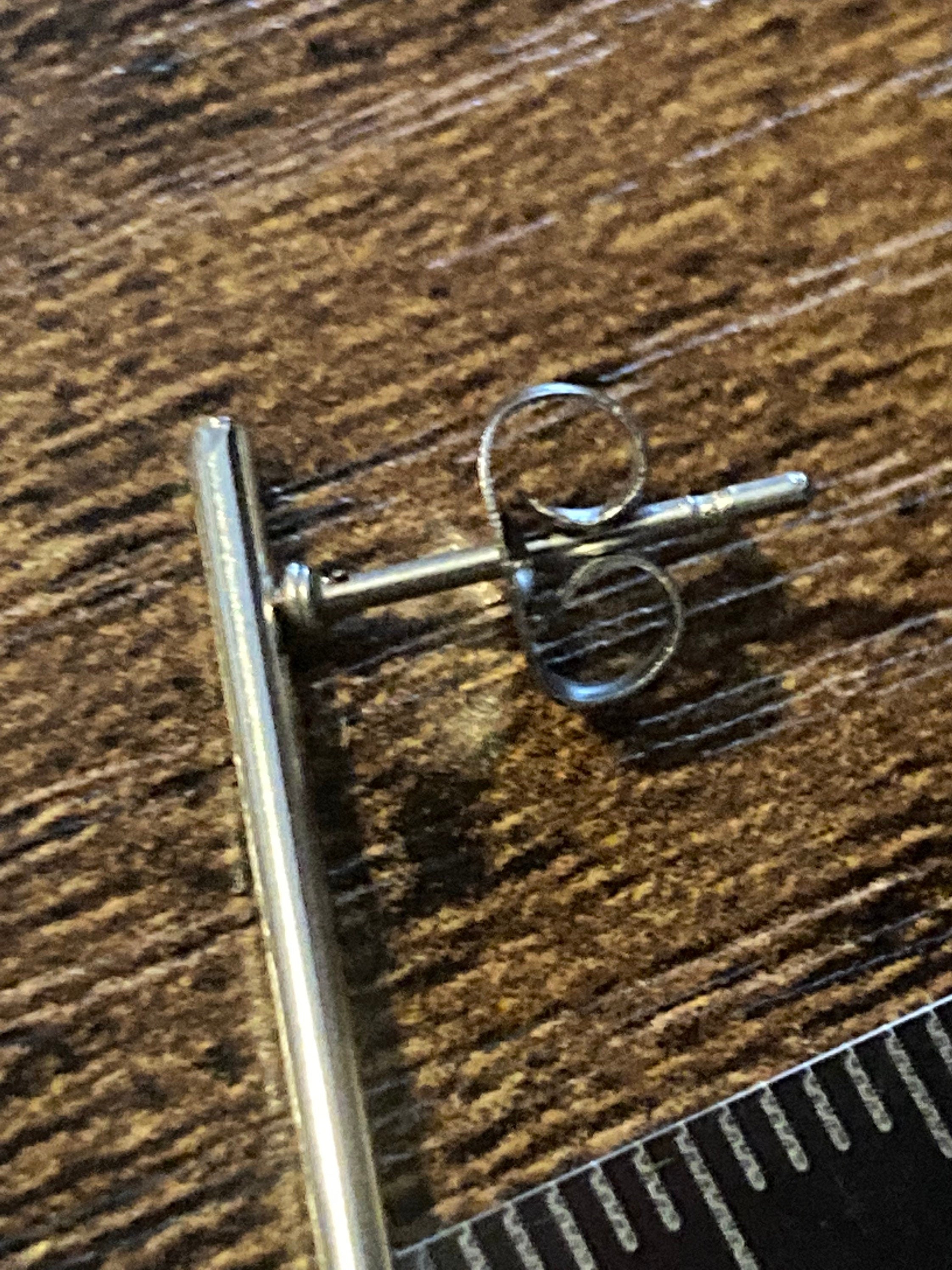 Blue Floral Drop Earrings: Stainless Steel, Amari Style