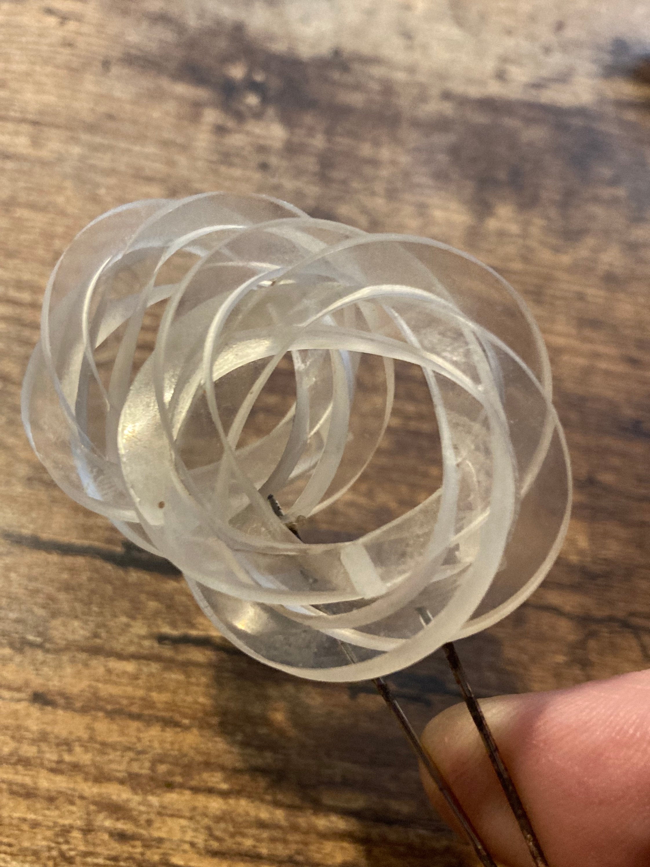 Antique pair of stunning clear Perspex early plastic hat pins 1920s