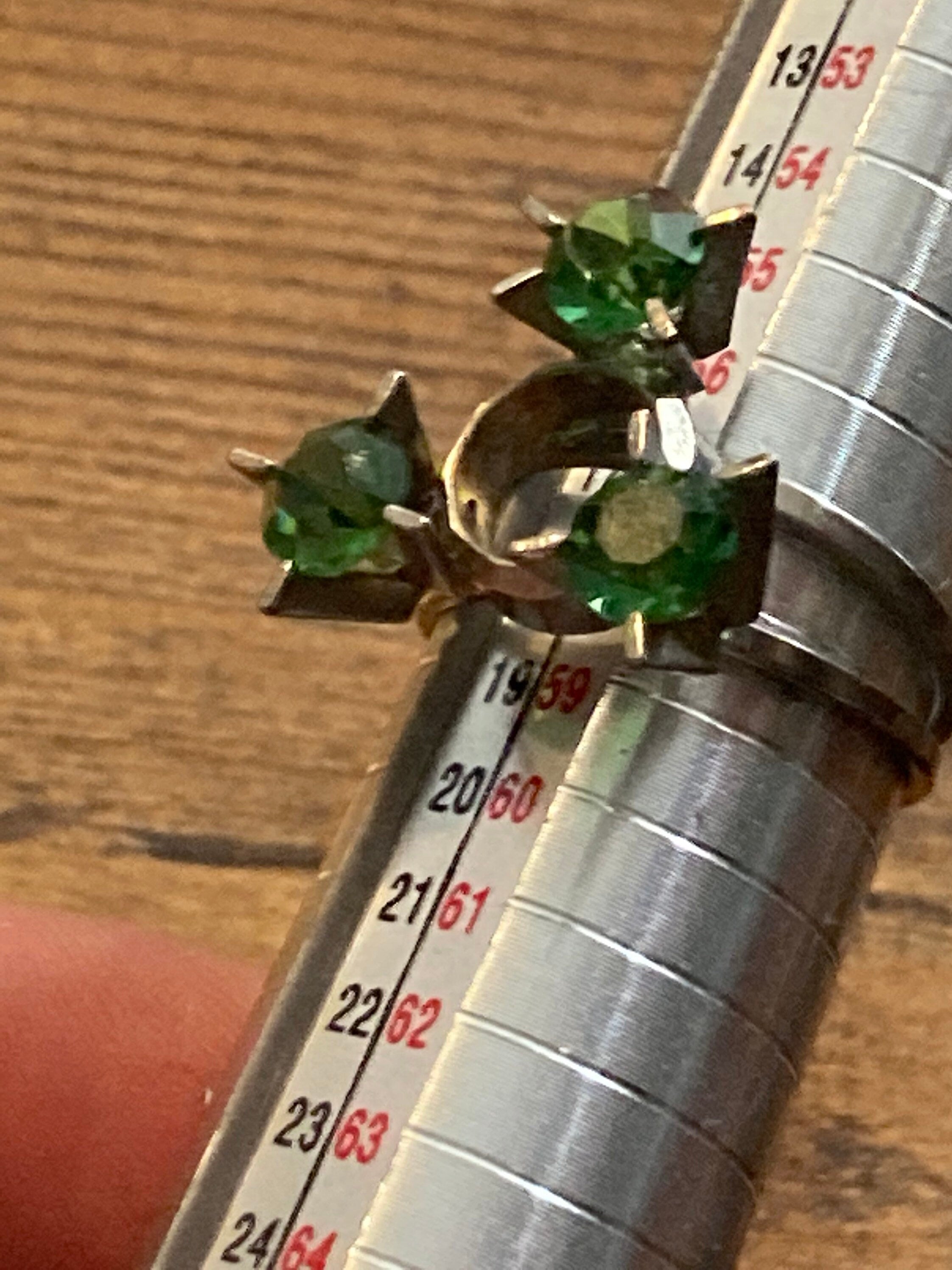 Emerald Green Paste Ring: Adjustable Silver Steel Brutalist Design