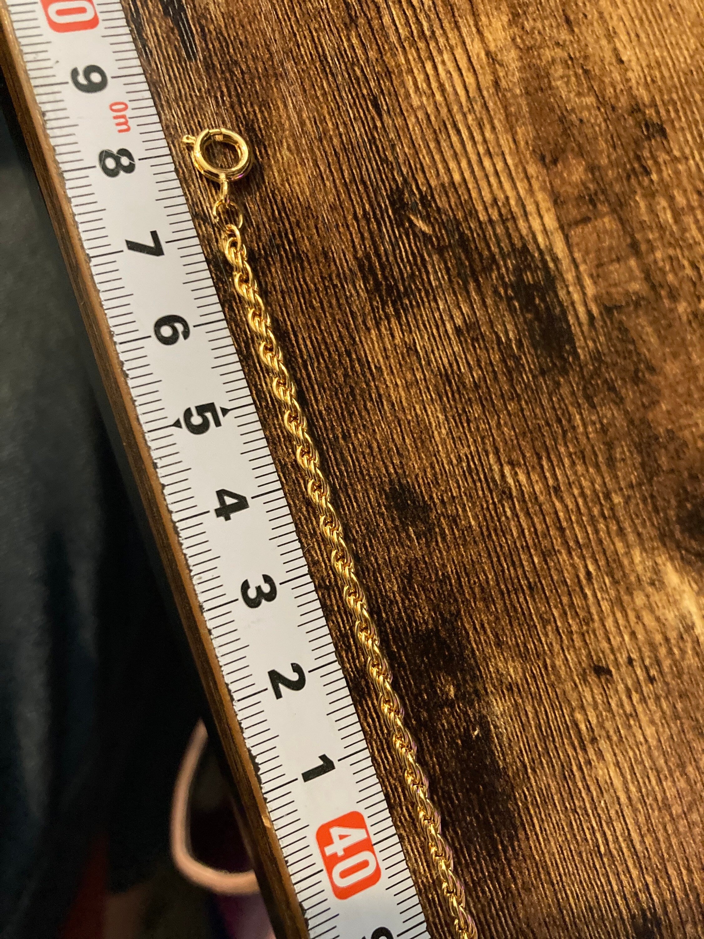 Short length Vintage retro plain gold tone twisted rope chain necklace 48cm spring ring 3mm