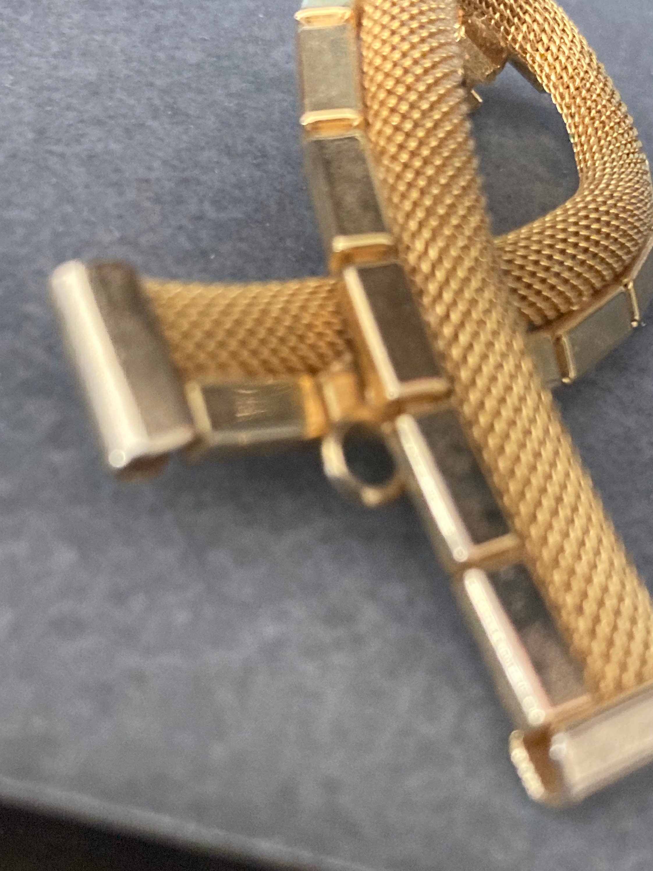 vintage gold tone mesh combination brooch and pendant large