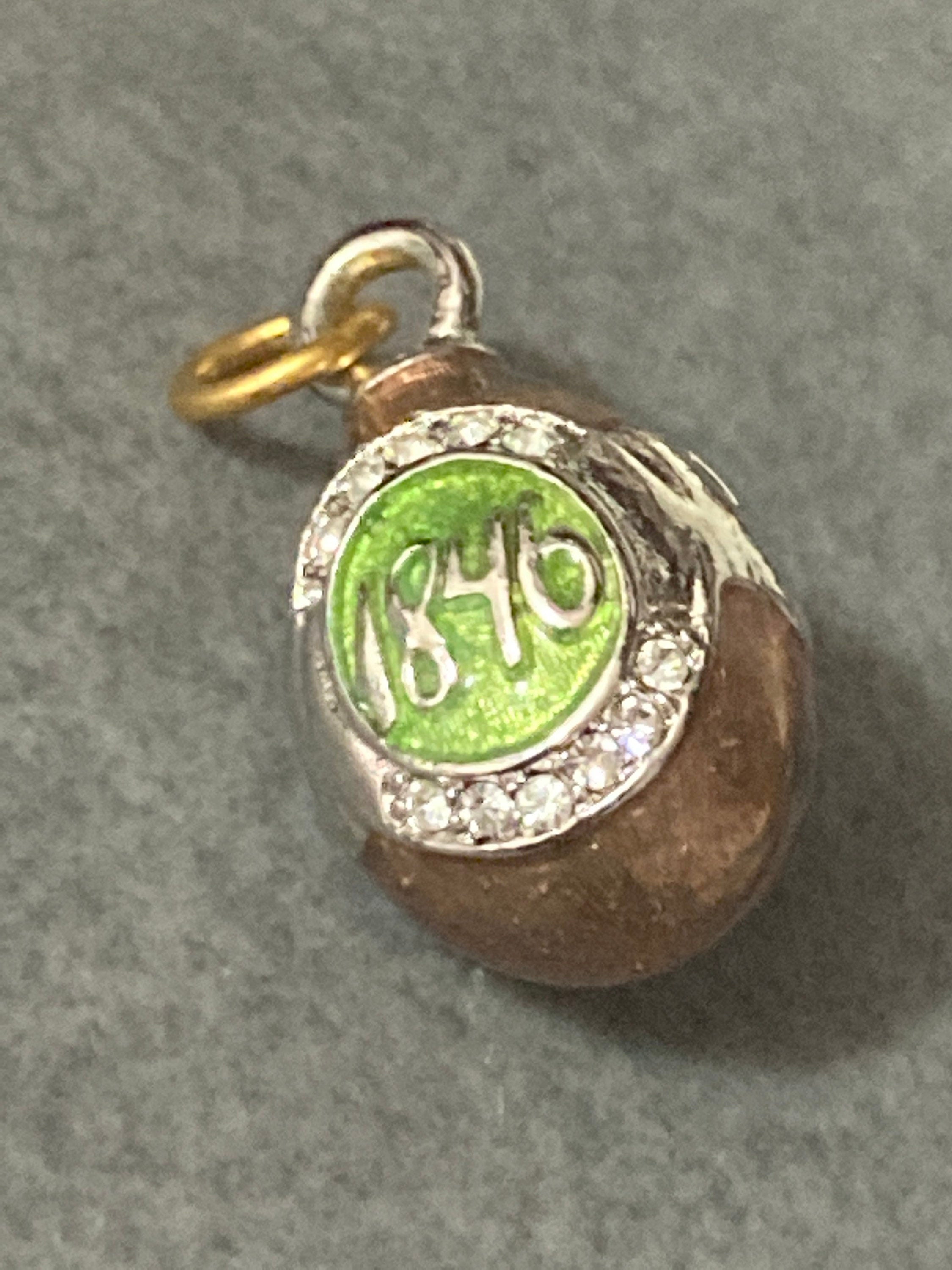 Joan Rivers Gold Plated Faberge Egg inspired enamelled charm pendant