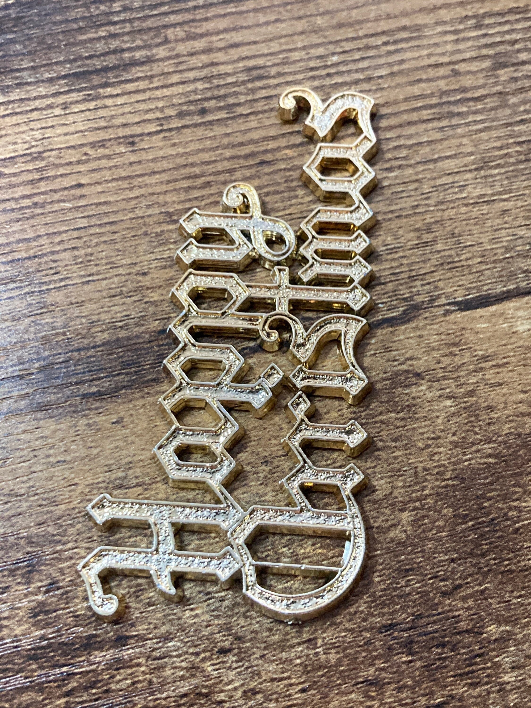 HAPPY CHRISTMAS gold plastic cake topper decoration