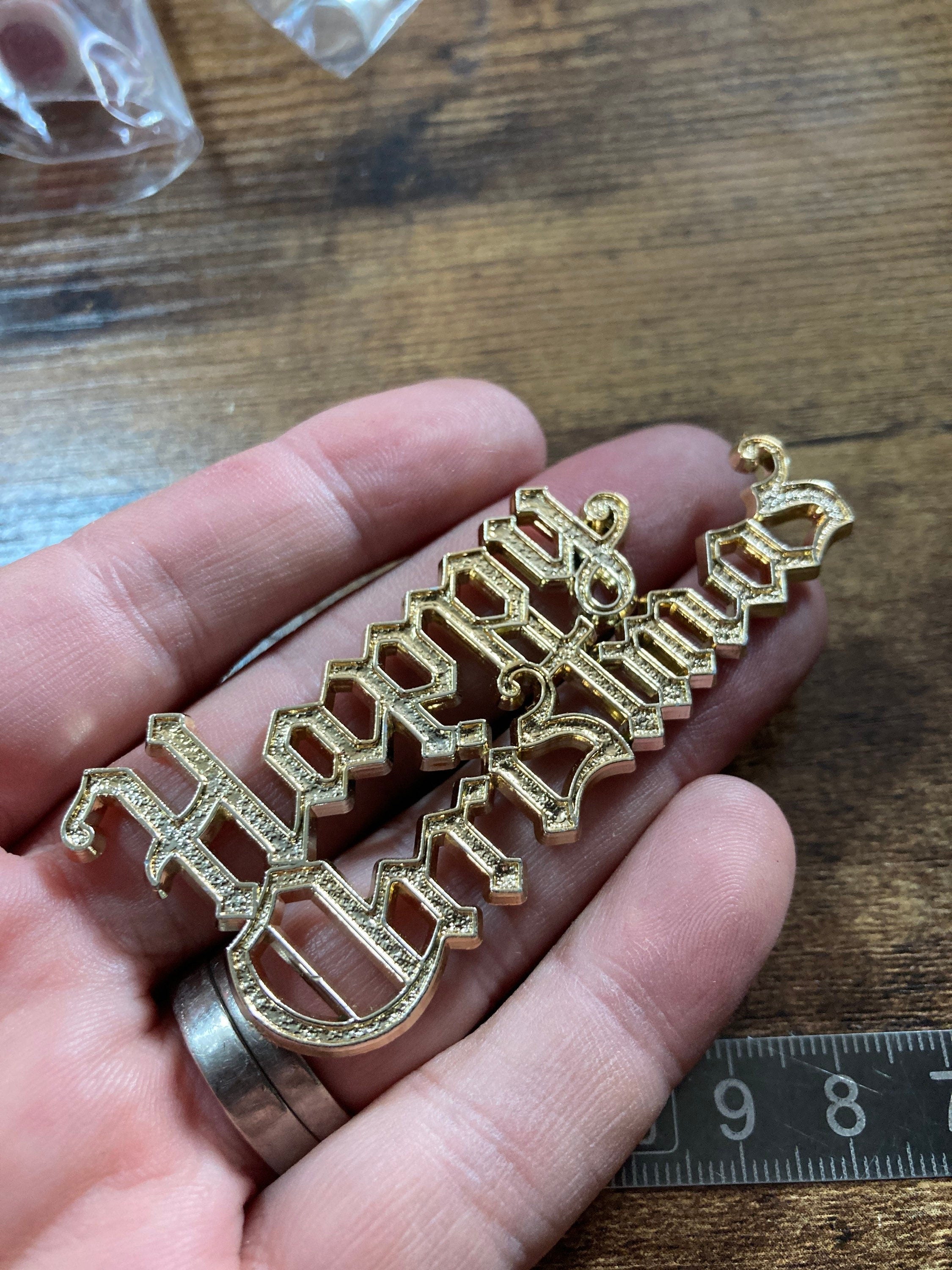 HAPPY CHRISTMAS gold plastic cake topper decoration