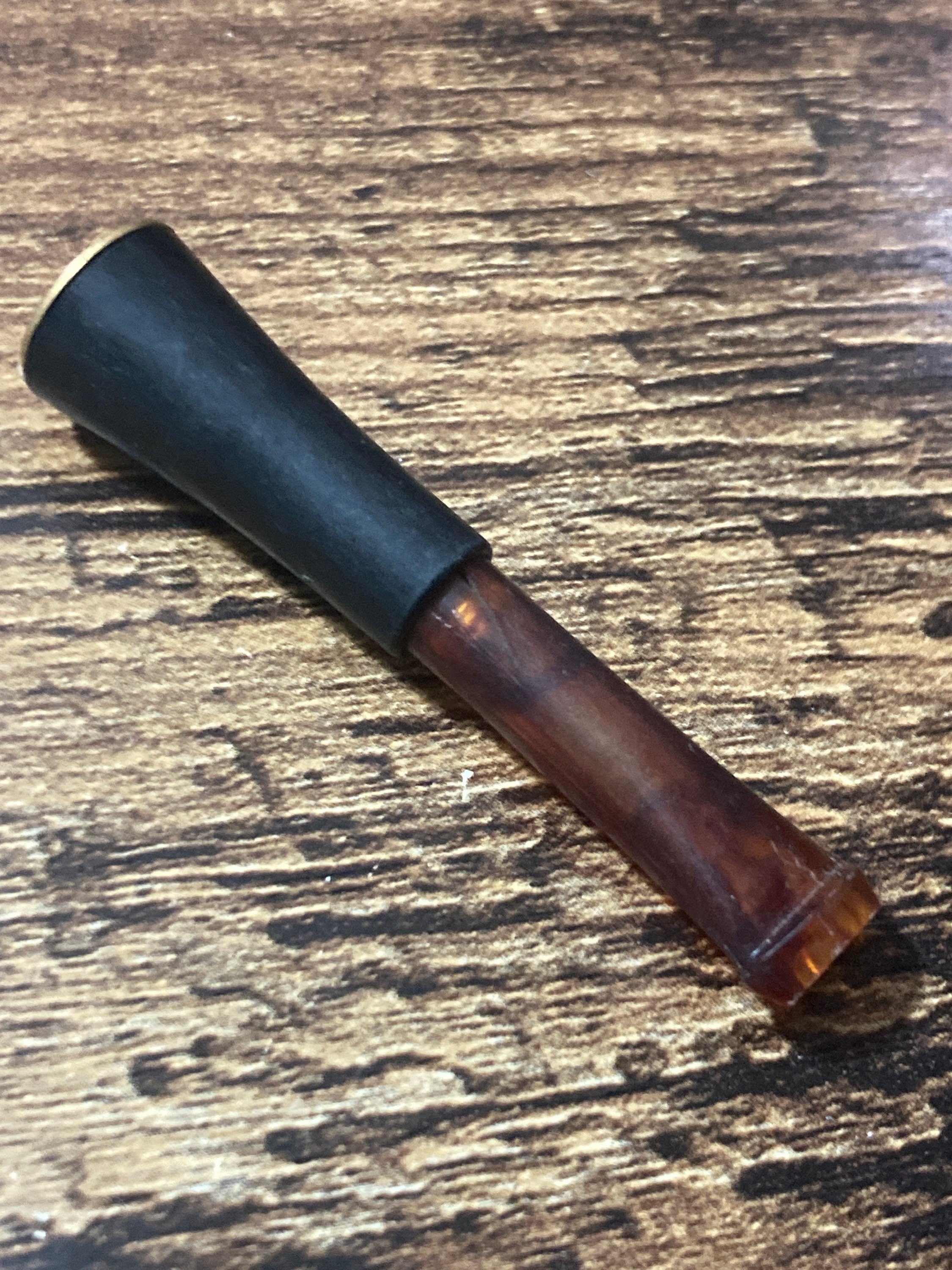 Art Deco retractable brown plastic Cigarette holder faux tortoiseshell