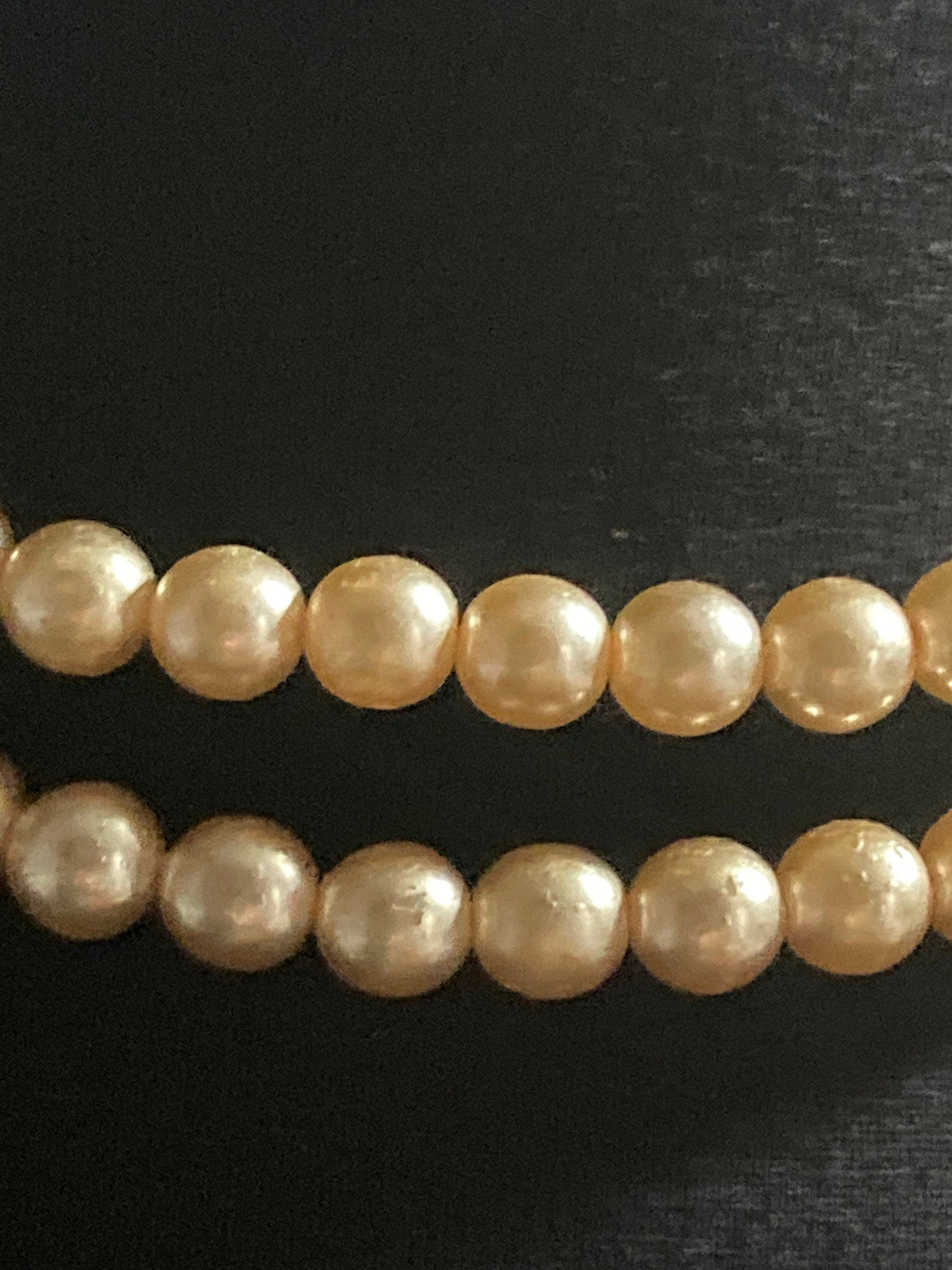 vintage 2 row double strand glass Pearl necklace