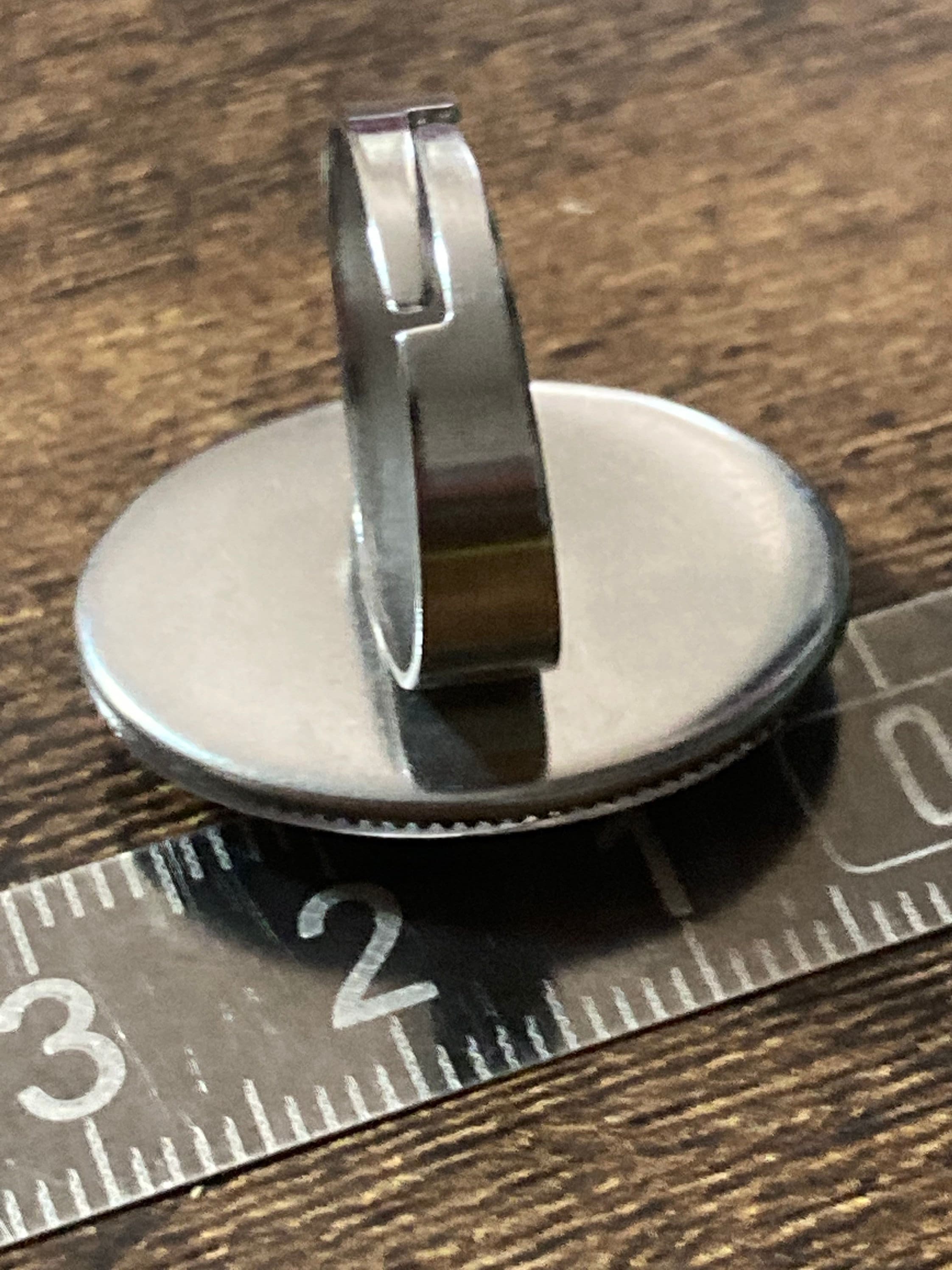 Oversized nautical anchor ring 25mm stainless steel oval glass cabochon adjustable