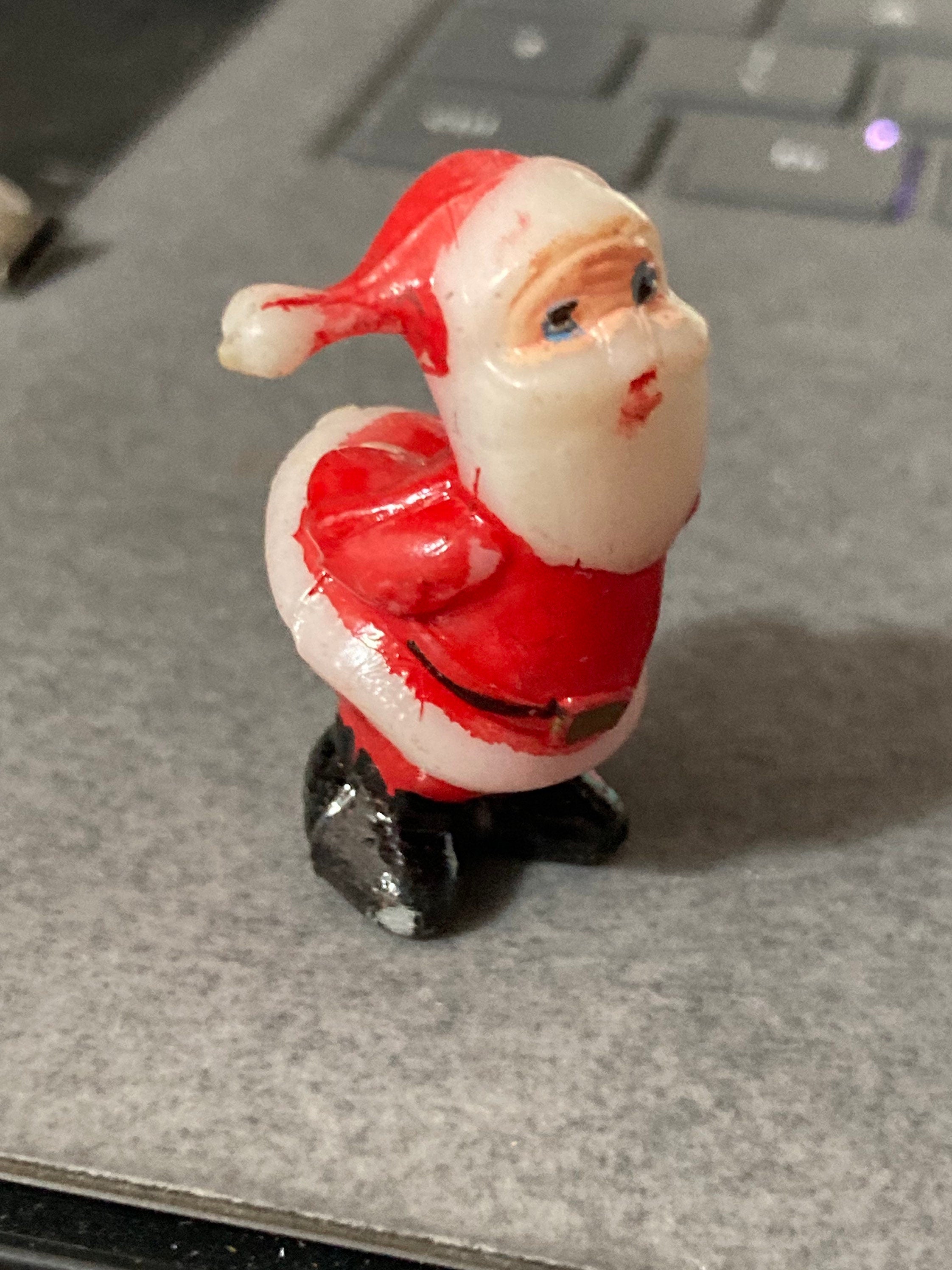 Vintage Retro Santa Claus Father Christmas plastic Christmas Xmas Cake topper decoration