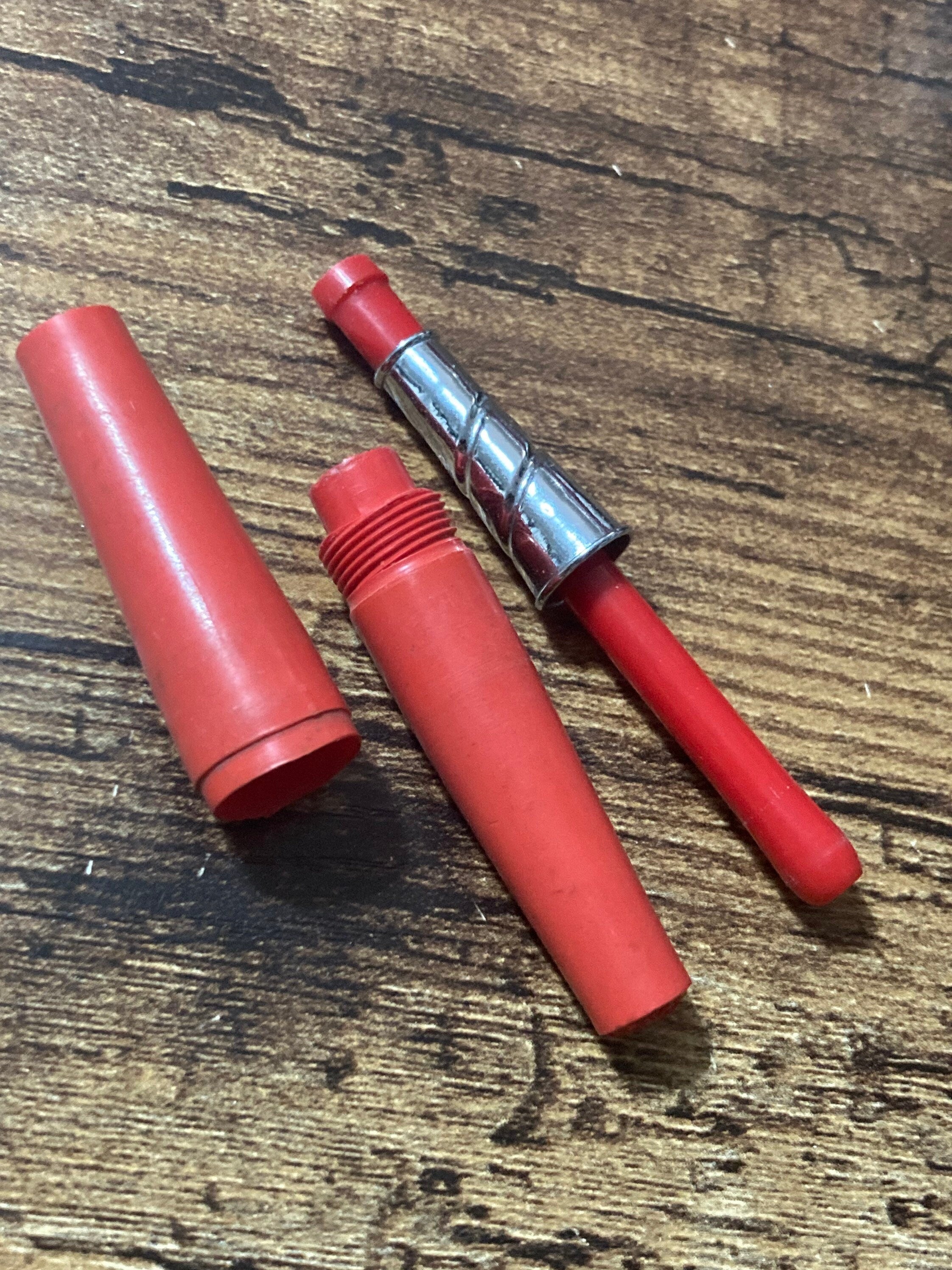 PARKER Vintage early red plastic chrome Cigarette Holder in case