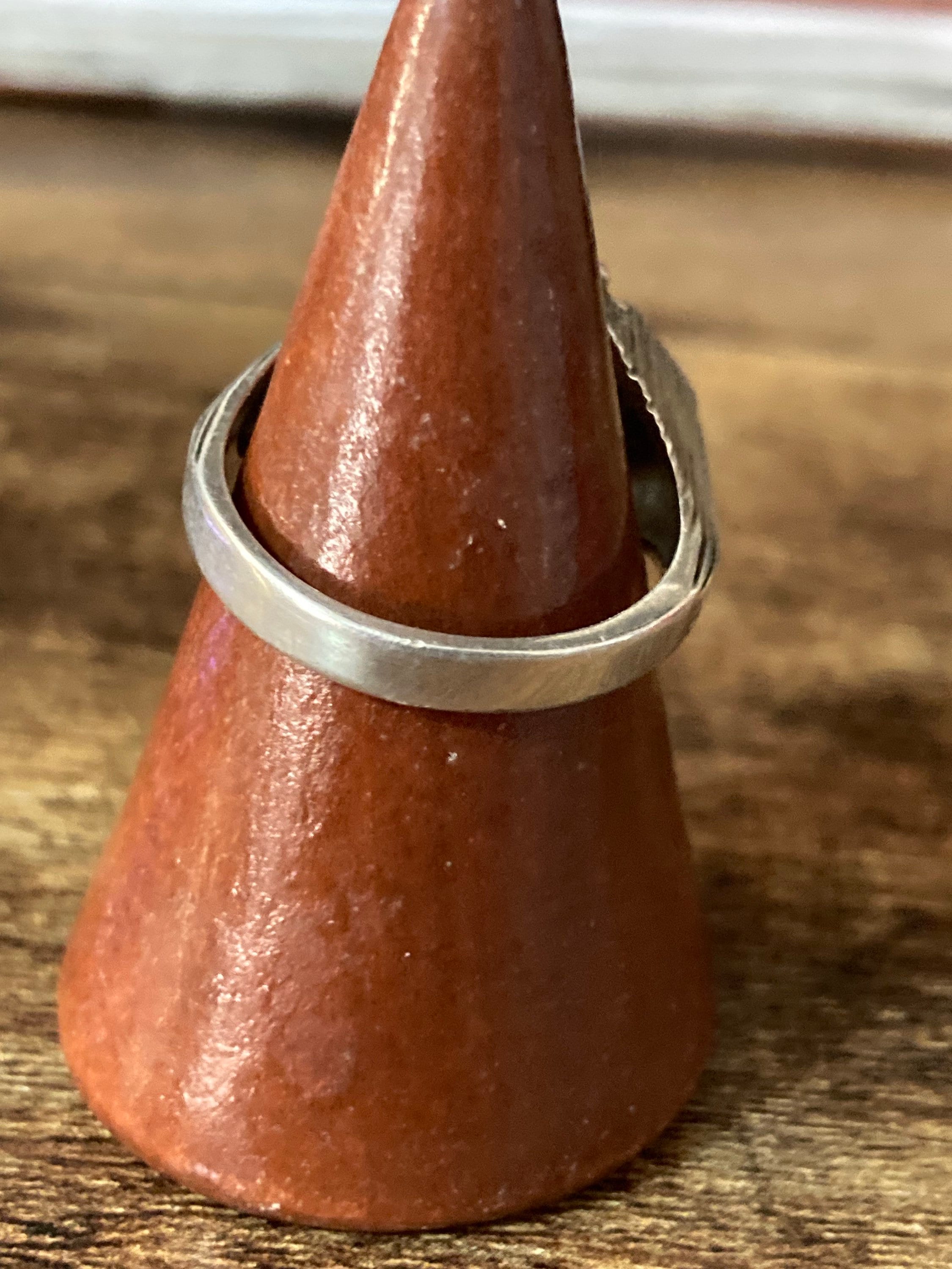 brutalist heavy 925 Sterling silver ring size p a usa 8 1970s