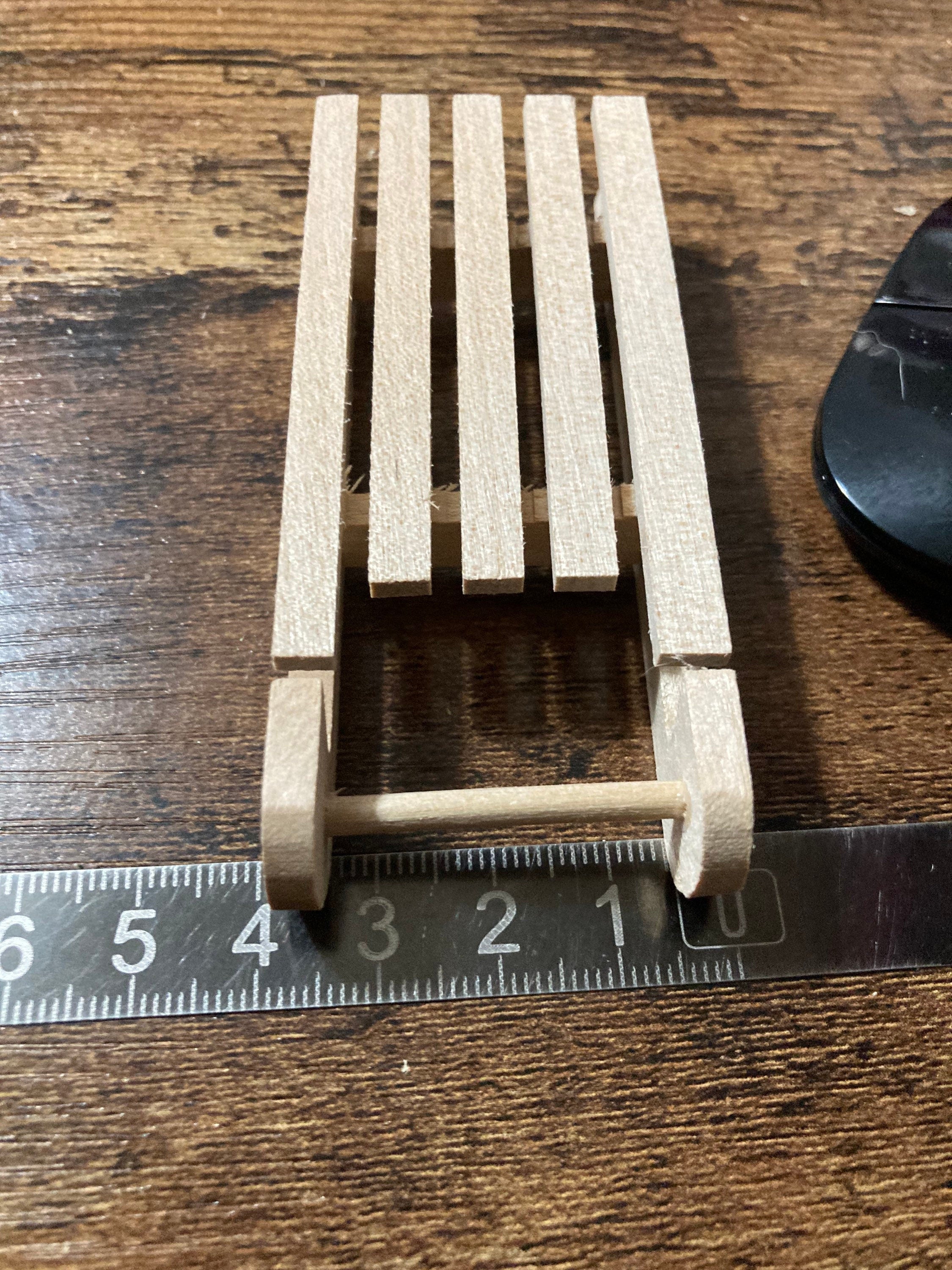Miniature wooden sledge sled cake topper decoration dolls house