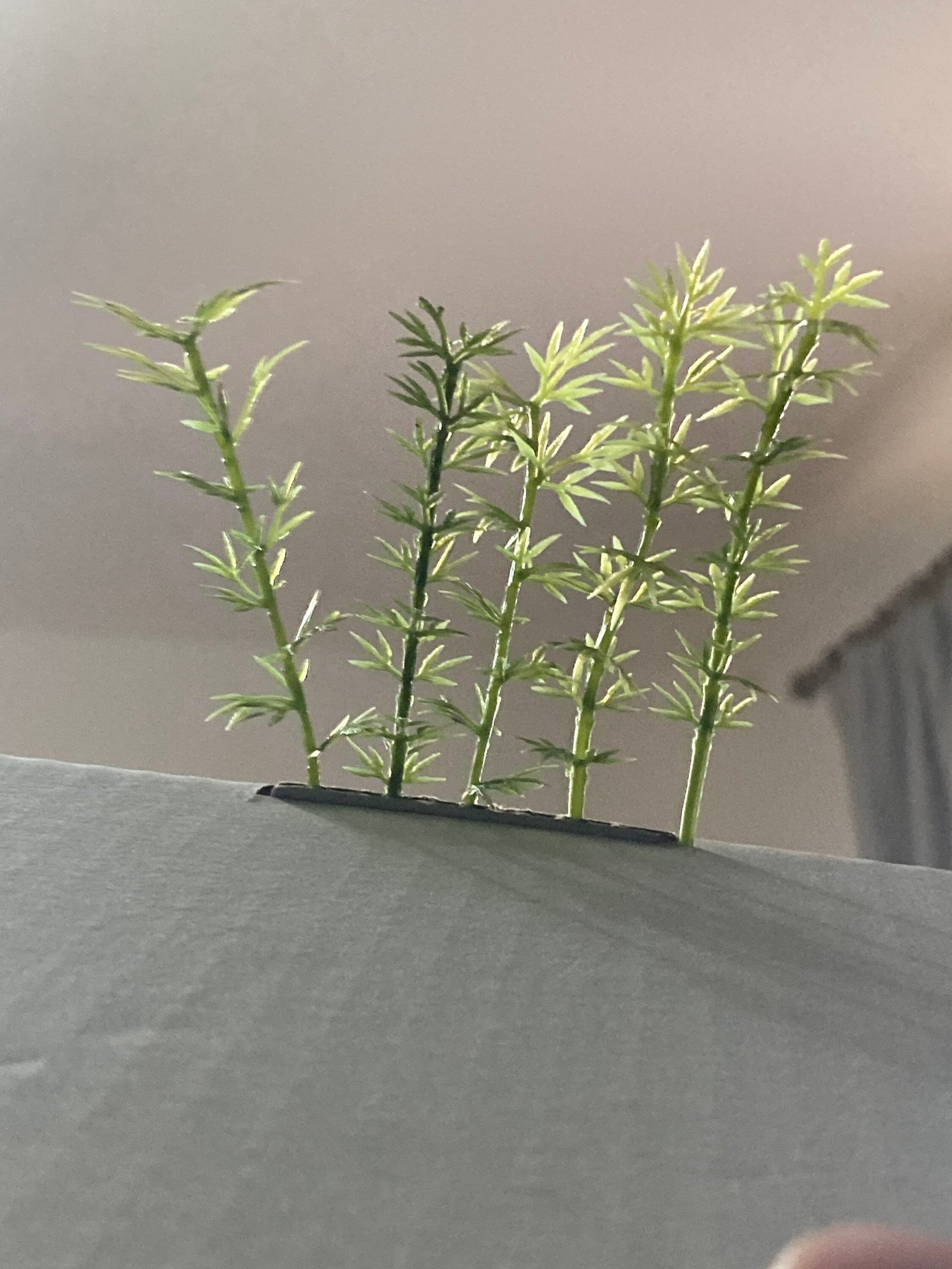 5 x Miniature green plastic bamboo ornamental cake topper Chinese Japanese scenery