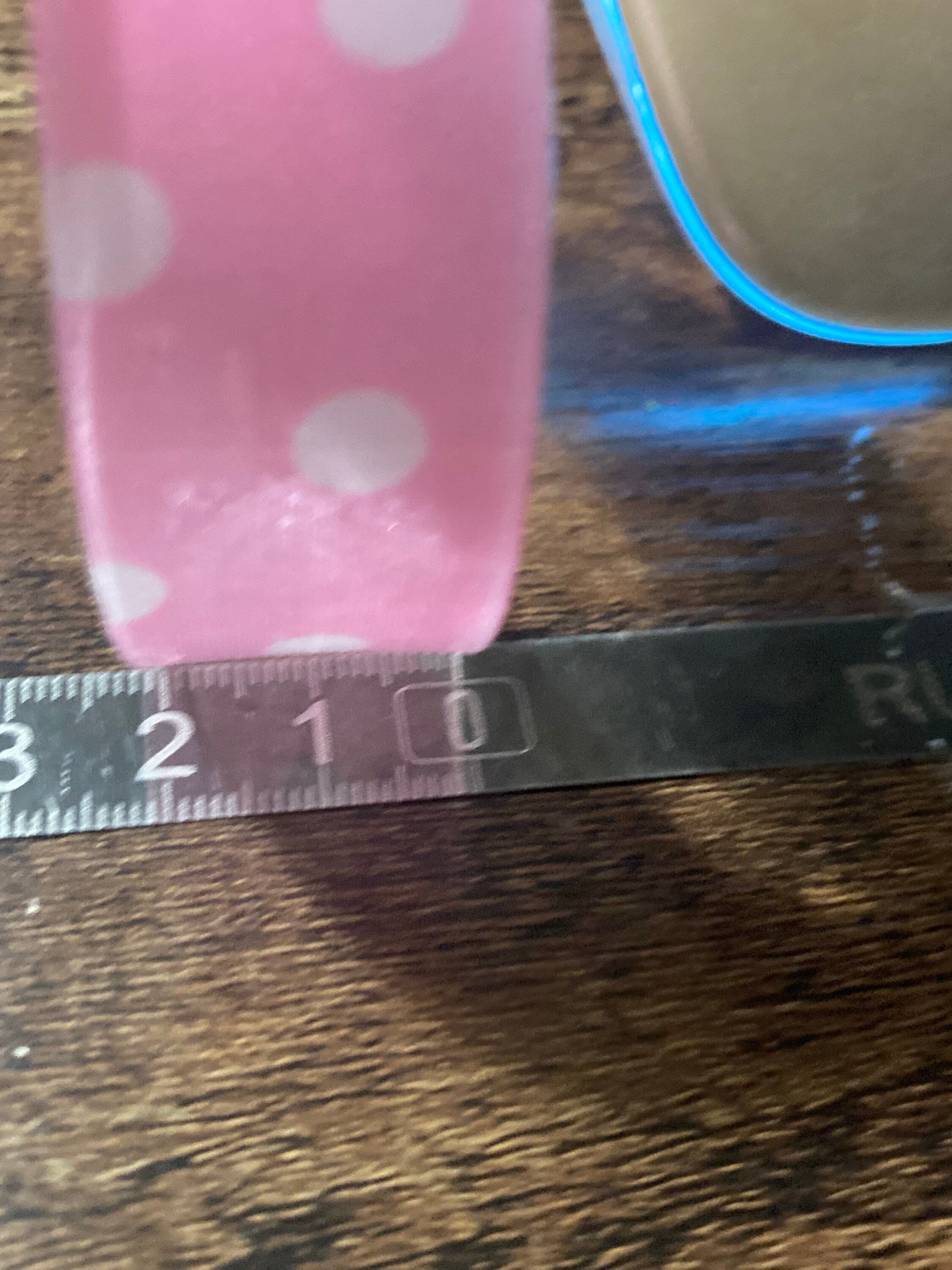 Pink polka dot acrylic plastic resin wide cuff bangle bracelet