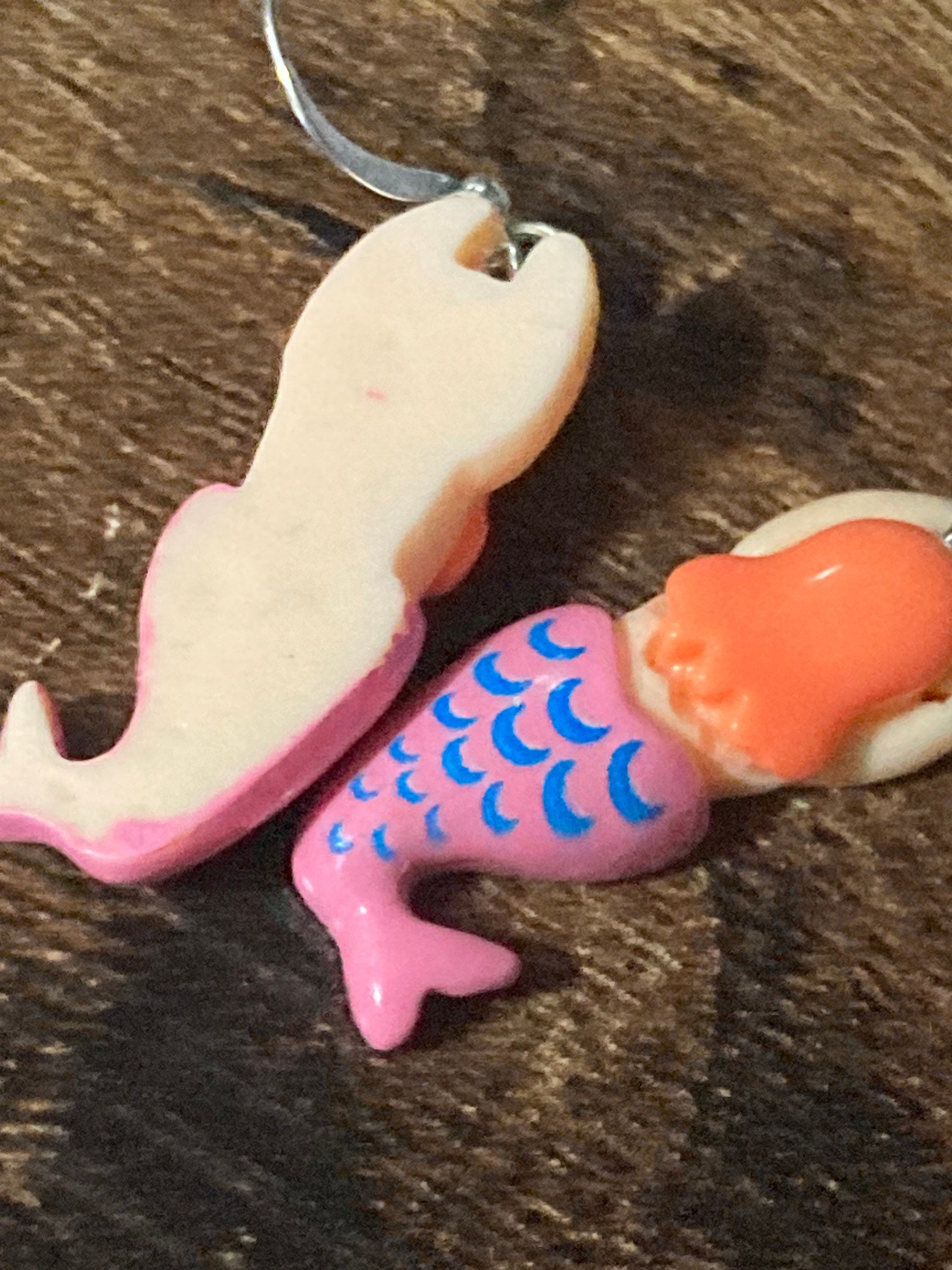 mermaid drop earrings pierced ears for open swimmers