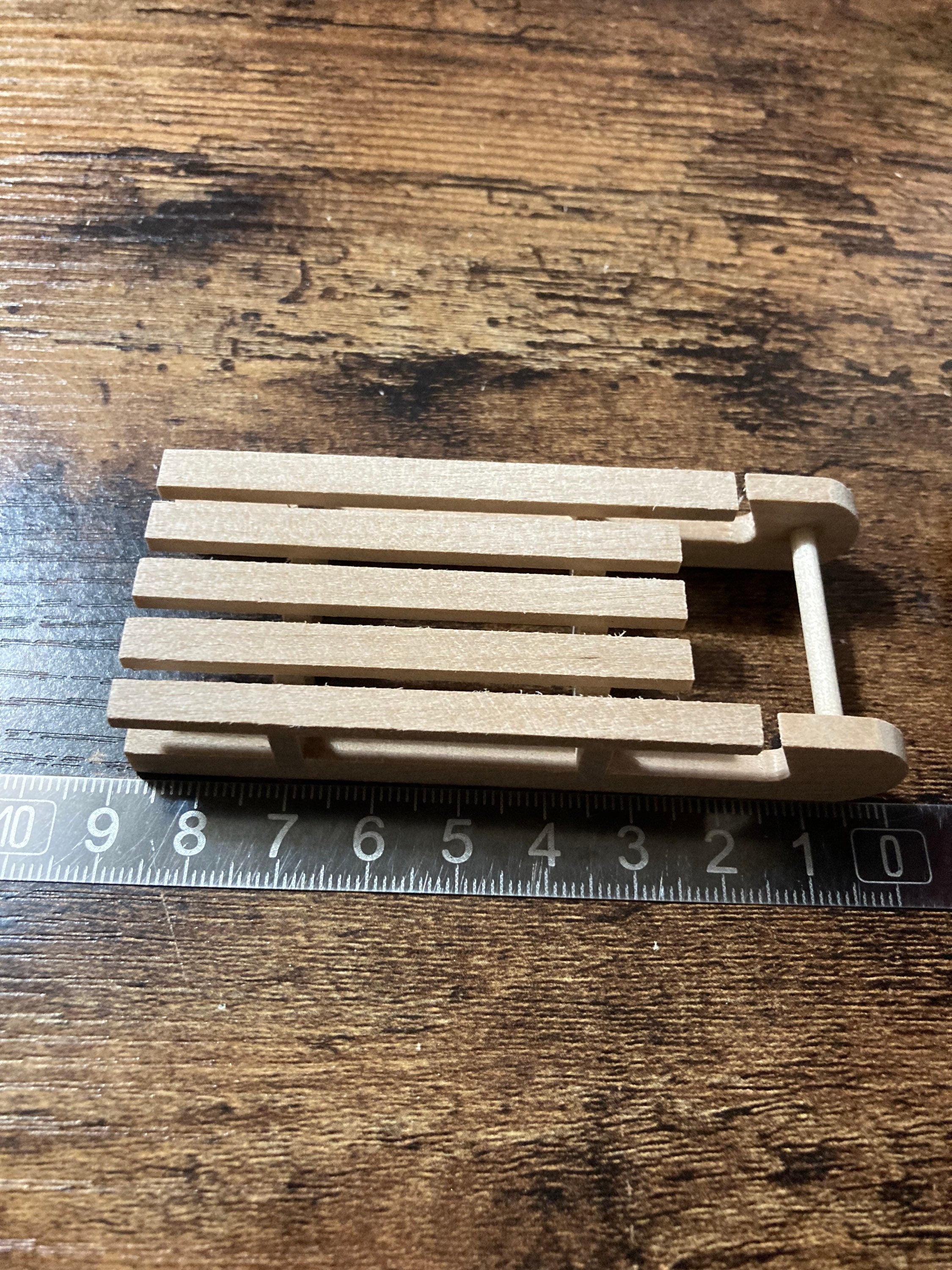 Miniature wooden sledge sled cake topper decoration dolls house