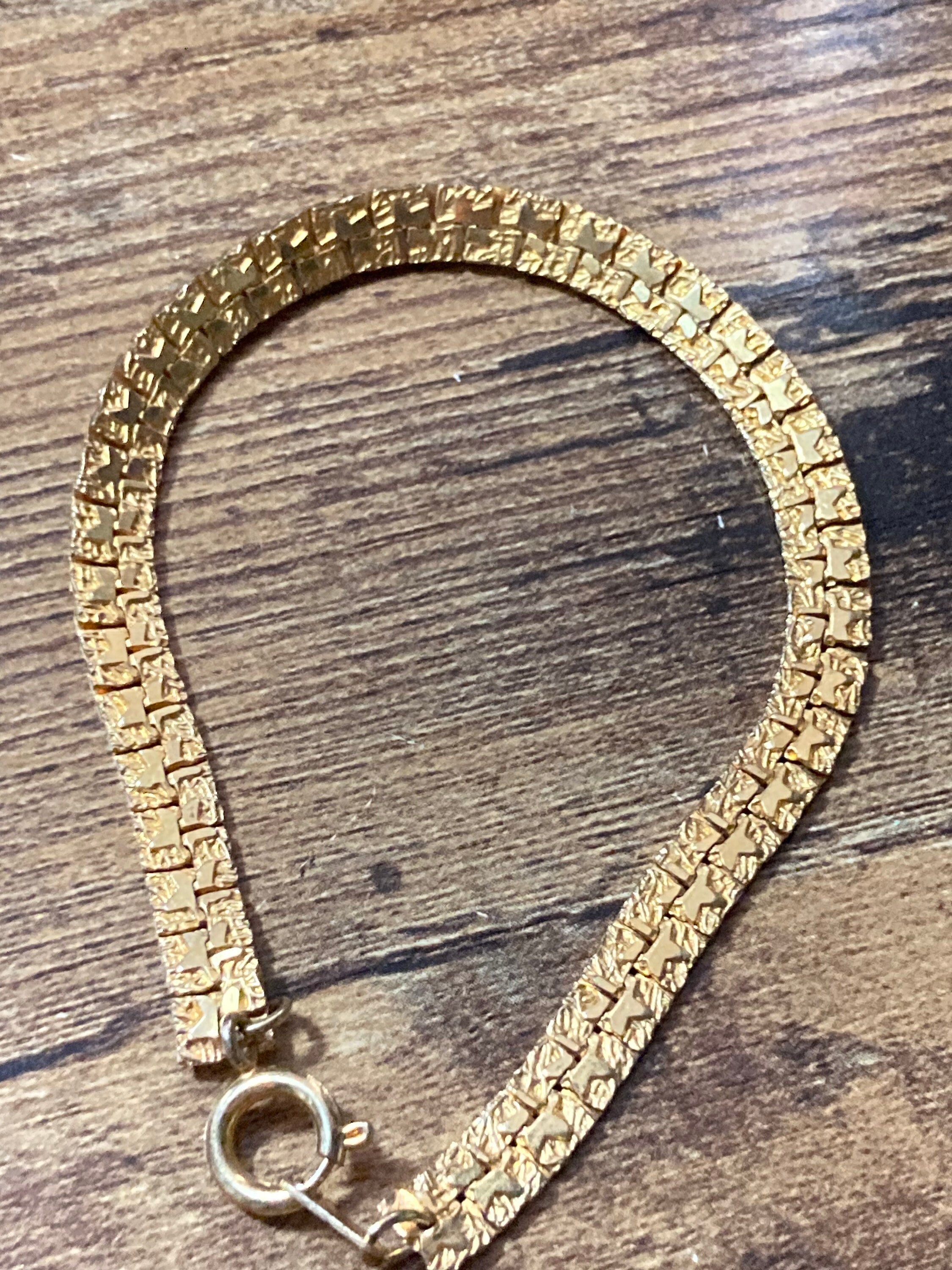 Vintage gold plated modernist abstract bracelet articulated