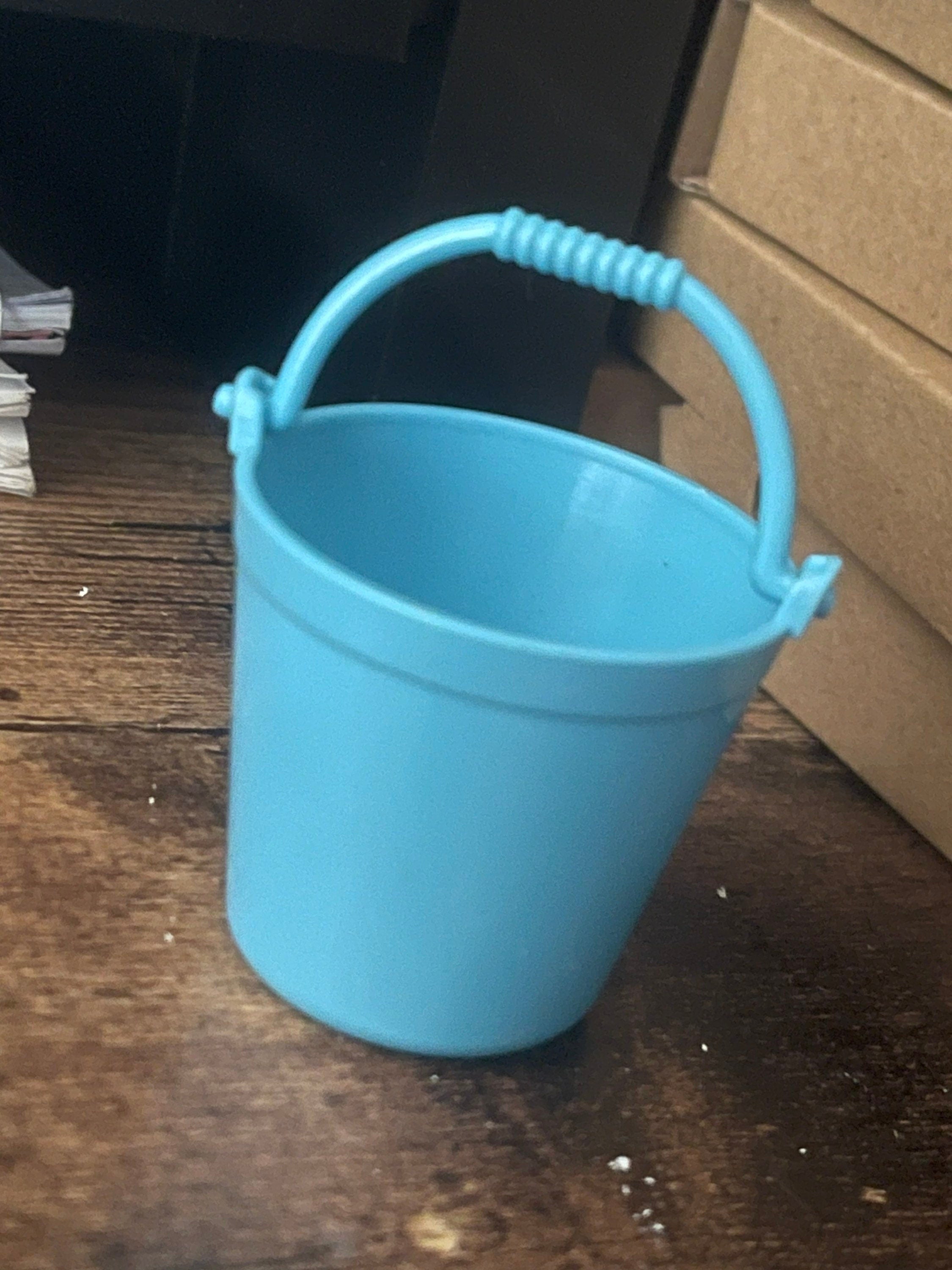 Miniature blue plastic bucket cake topper decoration dolls house craft mini Easter eggs