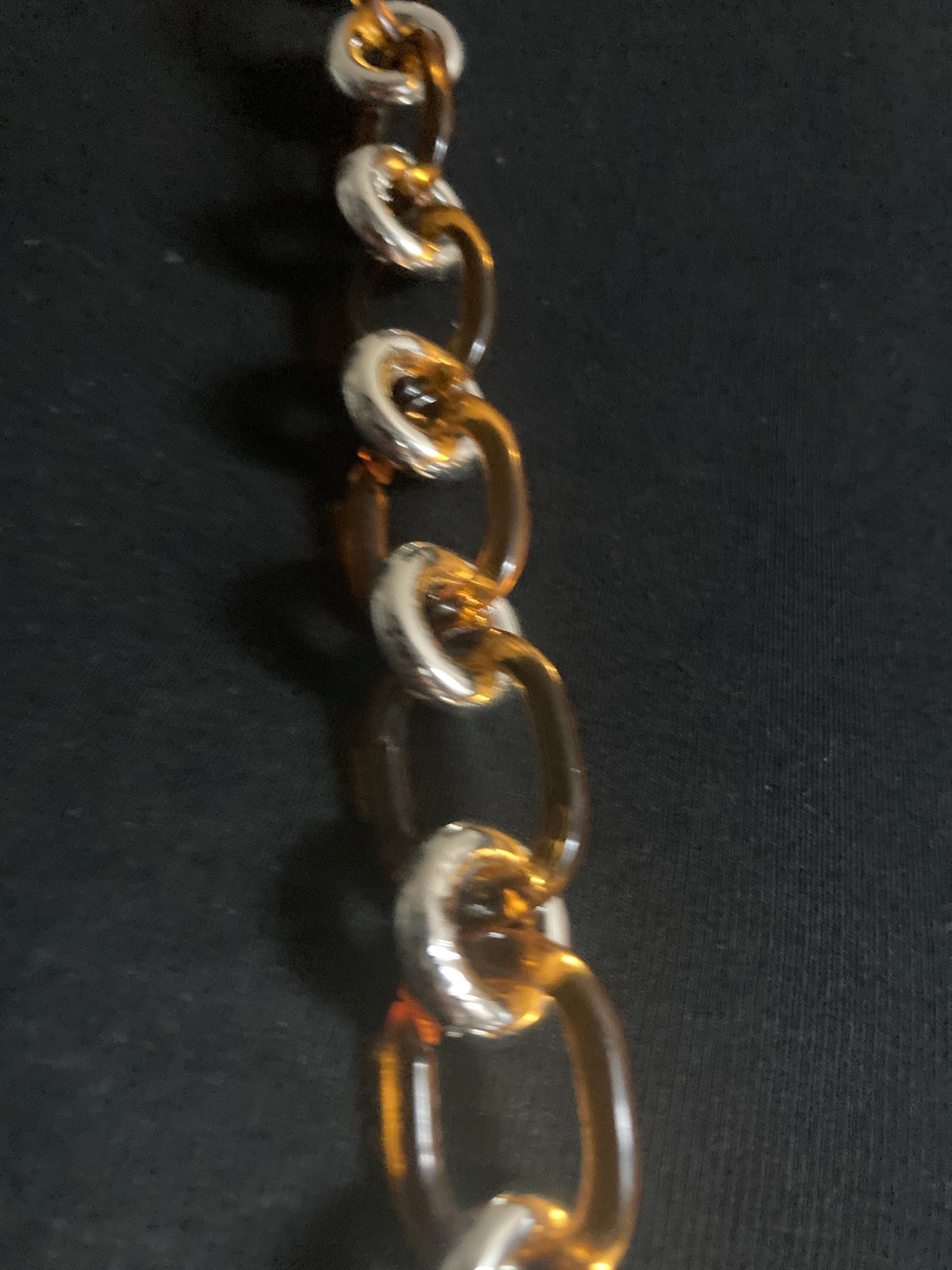 chunky faux tortoiseshell silver loops plastic chain link necklace