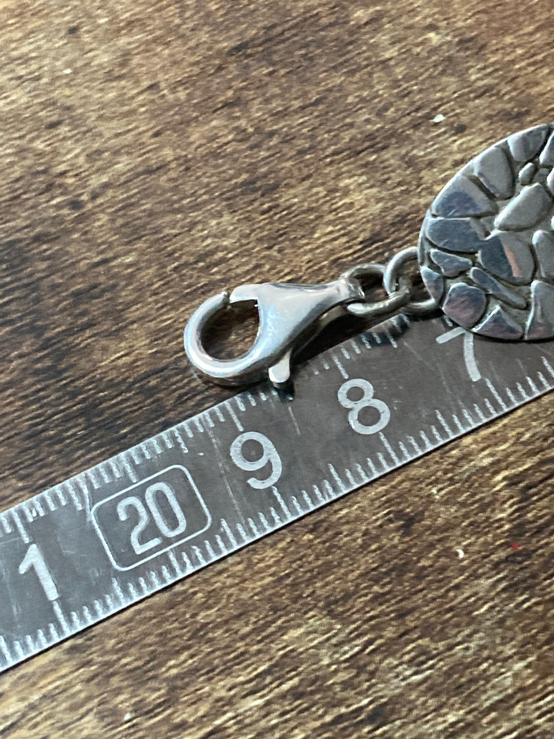925 sterling silver modernist oval panel link bracelet 19cm long 24.4 gram