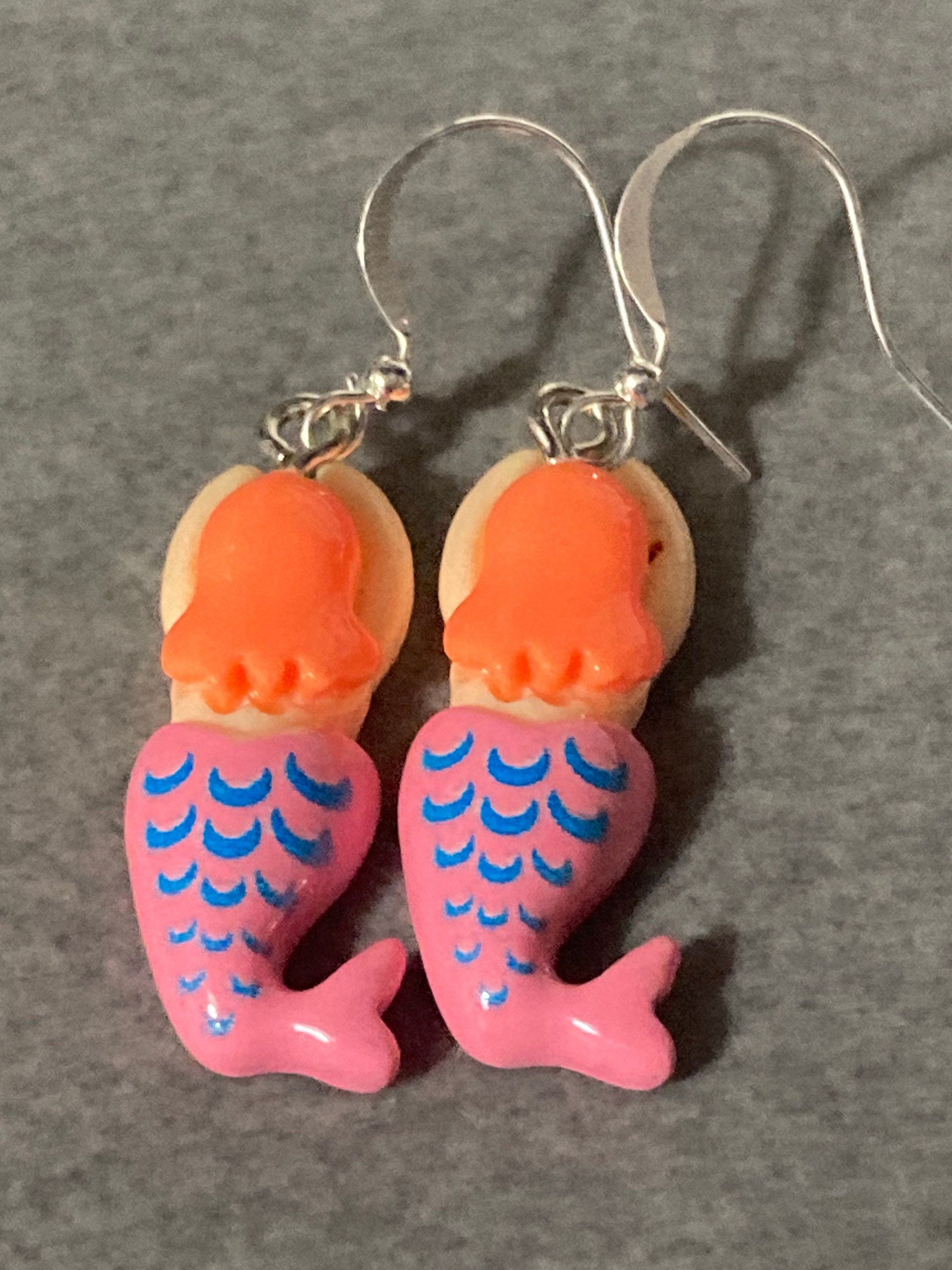 mermaid drop earrings pierced ears for open swimmers