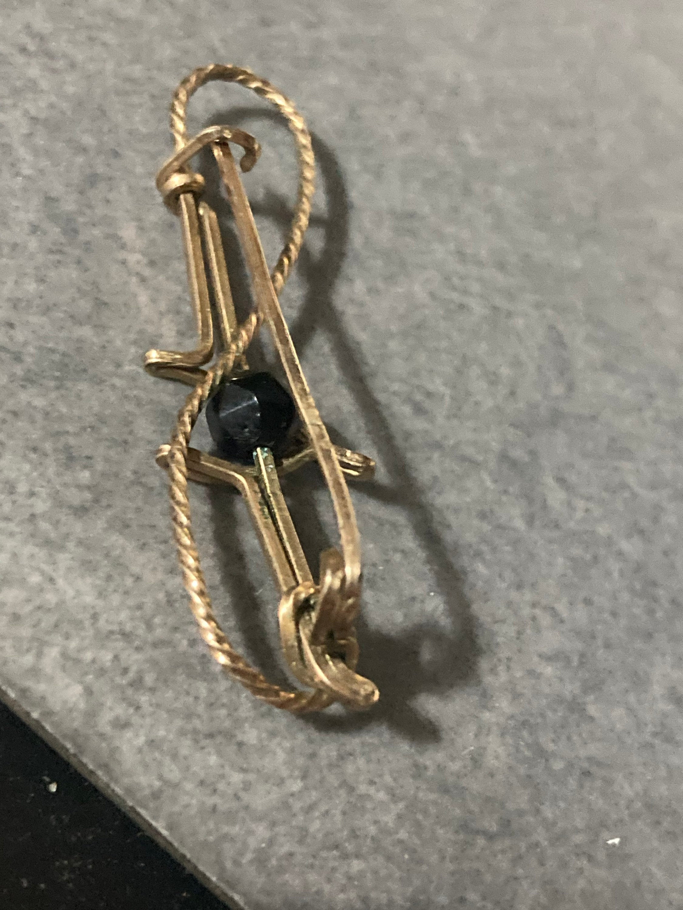 Antique Rolled gold lucky wishbone Brooch Edwardian