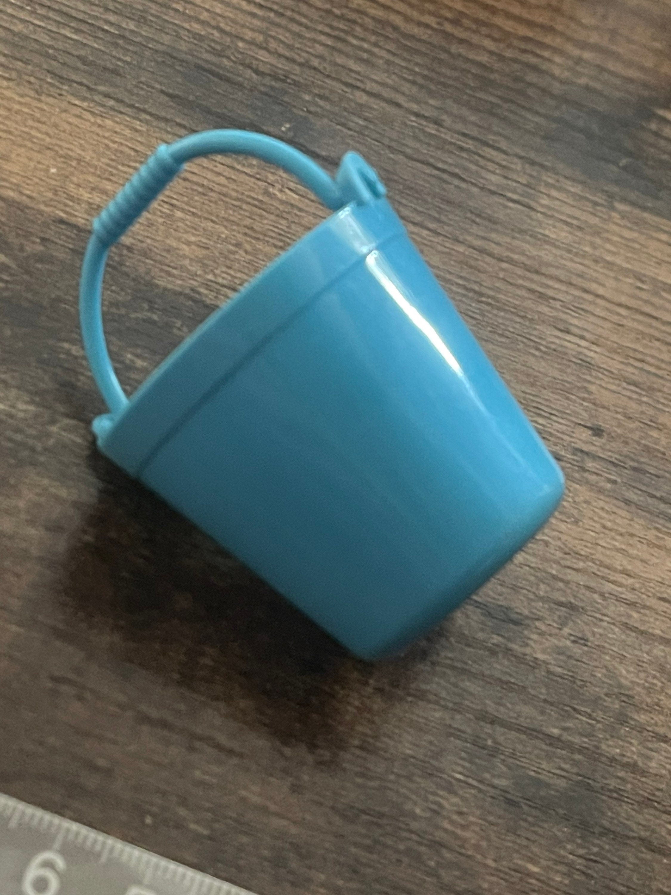 Miniature blue plastic bucket cake topper decoration dolls house craft mini Easter eggs