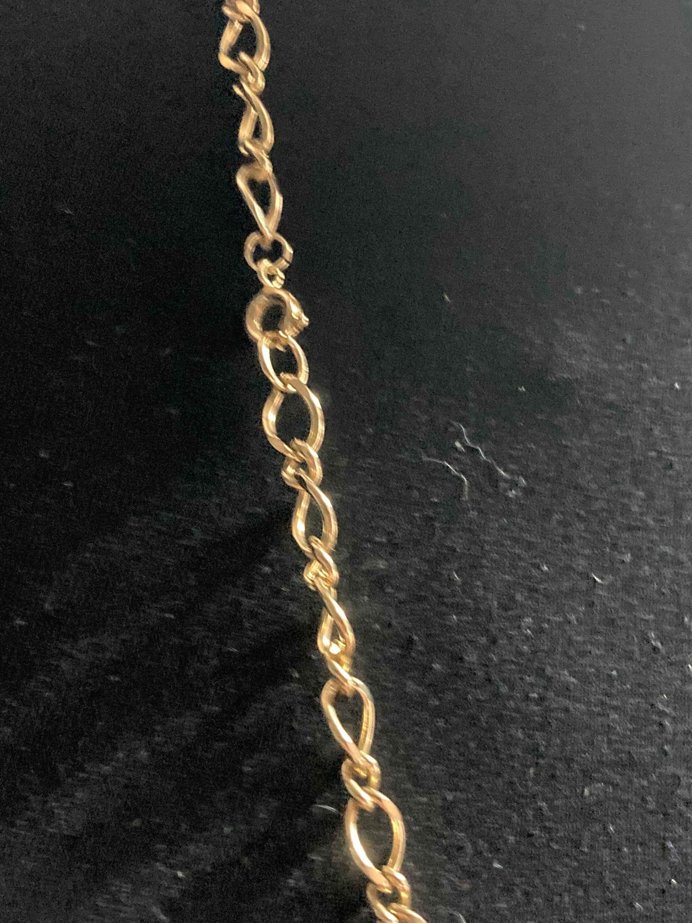 Vintage 76cm gold tone rivière bright cobalt blue glass bezel chain link station necklace