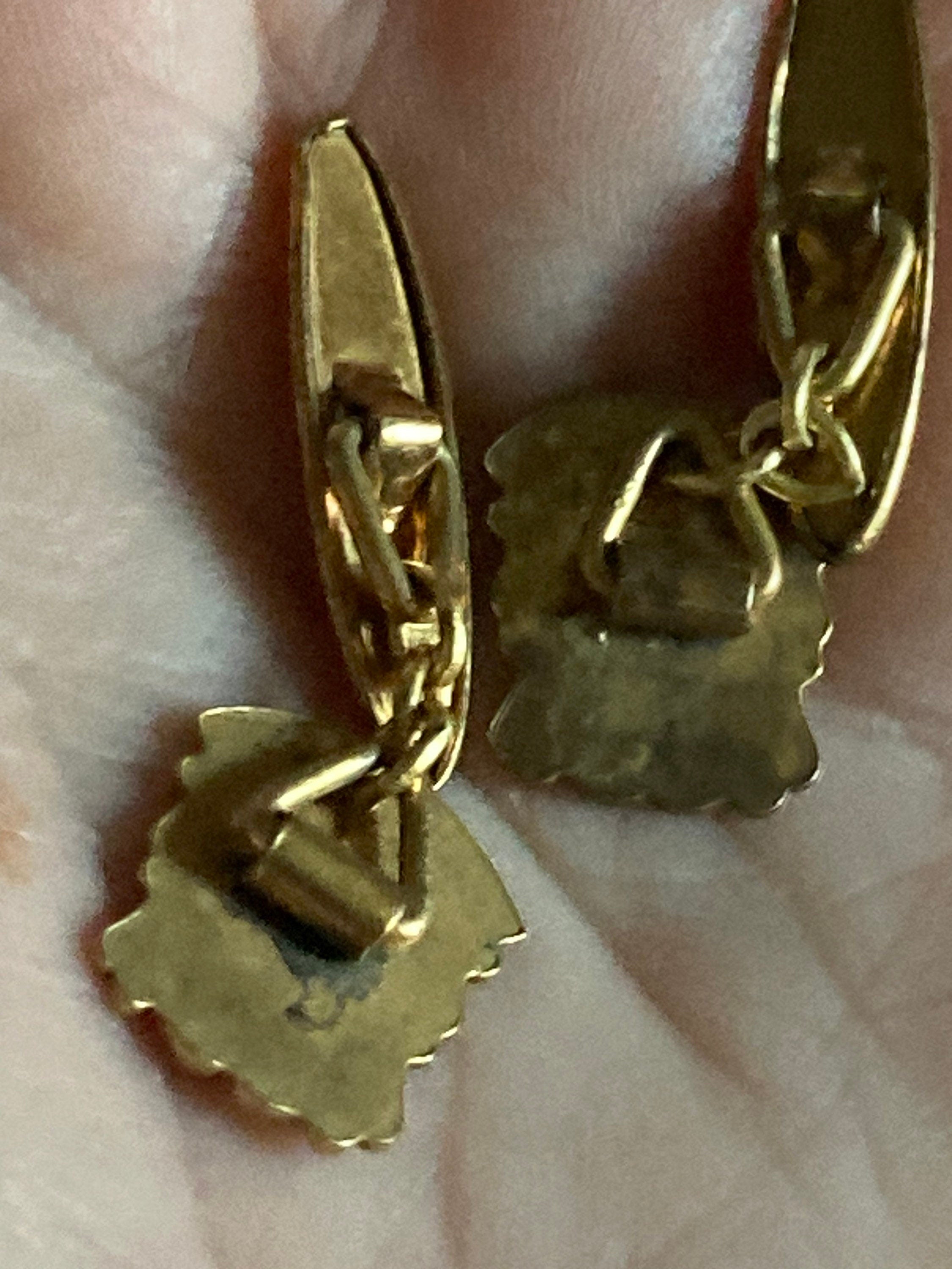Vintage Scotland gold tone chain enamel cufflinks Scottish